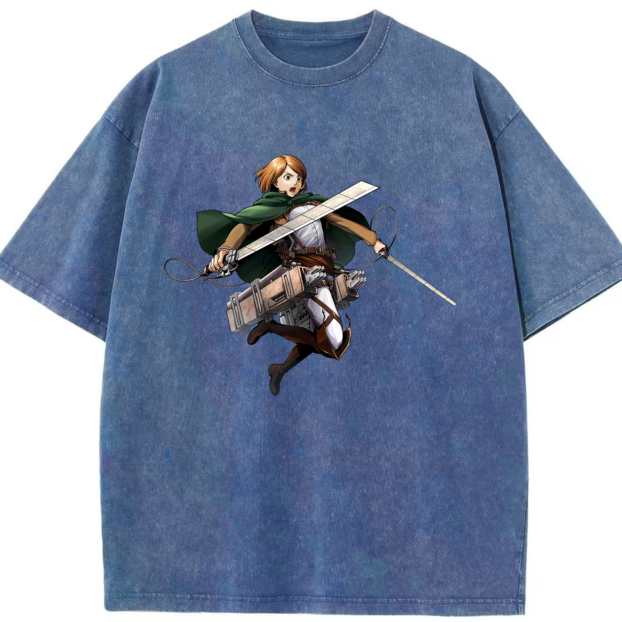 （画像用） 進撃の巨人 ペトラ·ラル Attack on Titan Petra Rall 綿100% ヴィンテージ風 半袖Tシャツ（フロントプリント）