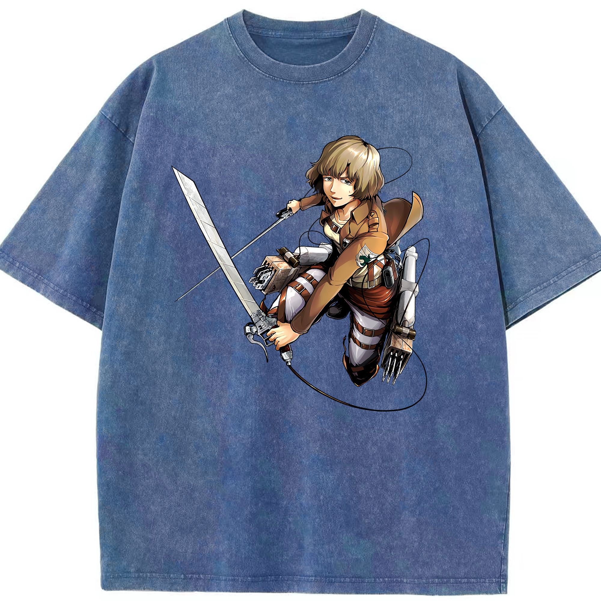 （画像用） 進撃の巨人 ヒツチ Attack on Titan Hitch 綿100% ヴィンテージ風 半袖Tシャツ（フロントプリント）