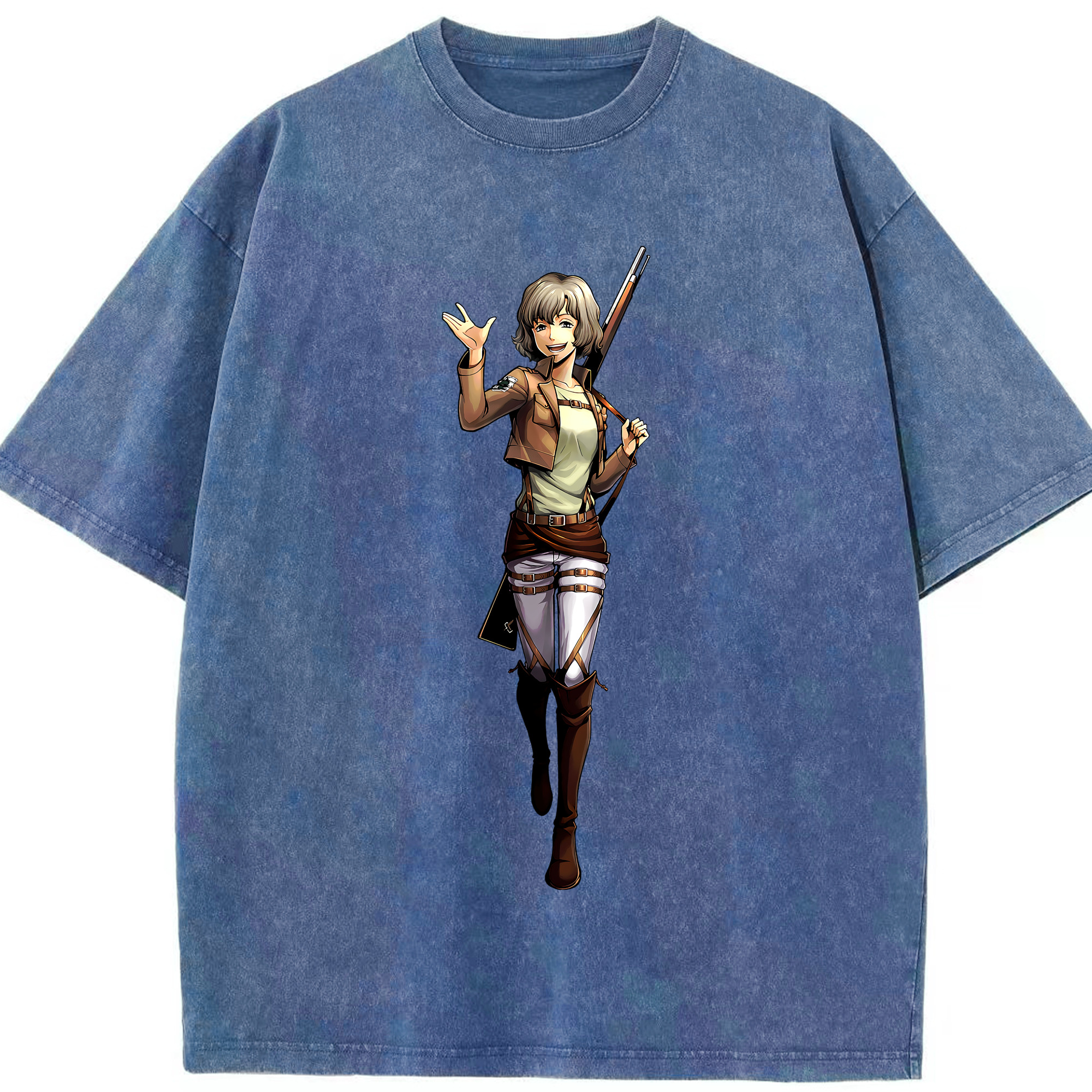 （画像用） 進撃の巨人 ヒツチ Attack on Titan Hitch 綿100% ヴィンテージ風 半袖Tシャツ（フロントプリント）