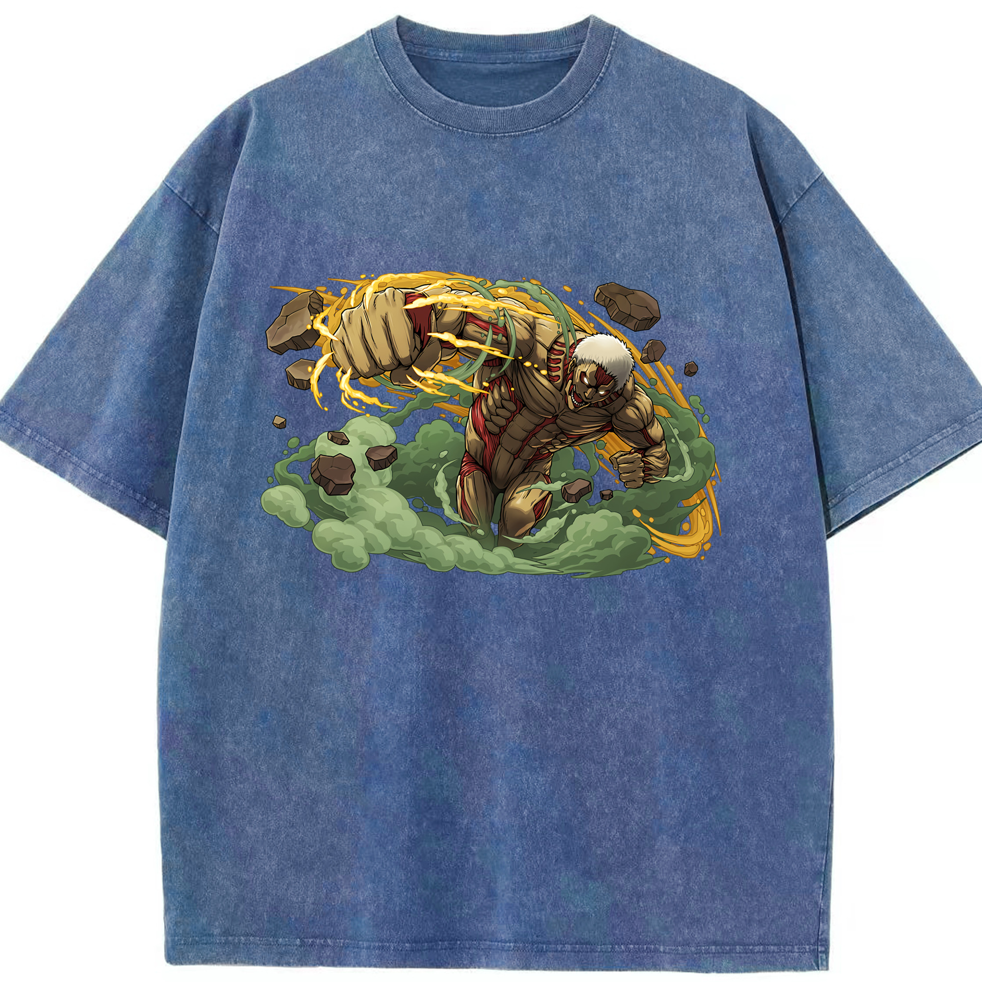 （画像用） 進撃の巨人 Attack on Titan 綿100% ヴィンテージ風 半袖Tシャツ（フロントプリント）