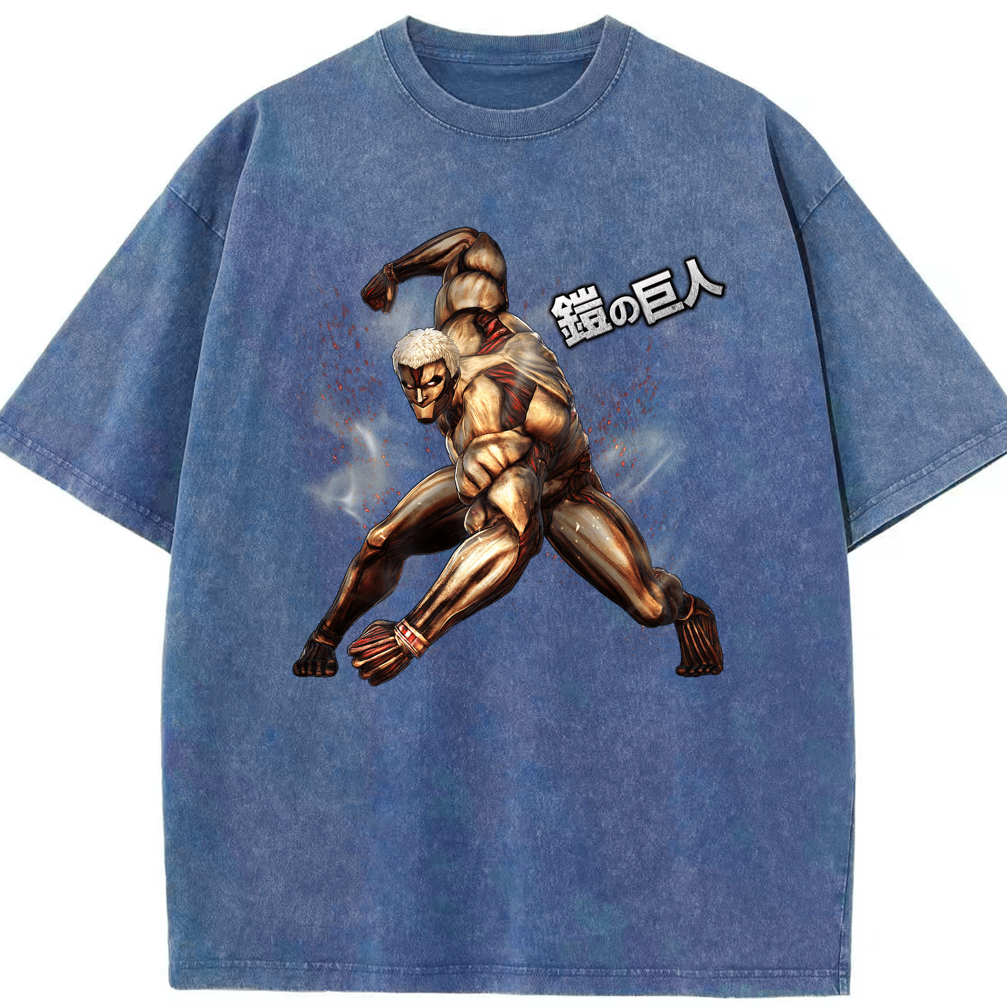 （画像用） 進撃の巨人 Attack on Titan 綿100% ヴィンテージ風 半袖Tシャツ（フロントプリント）