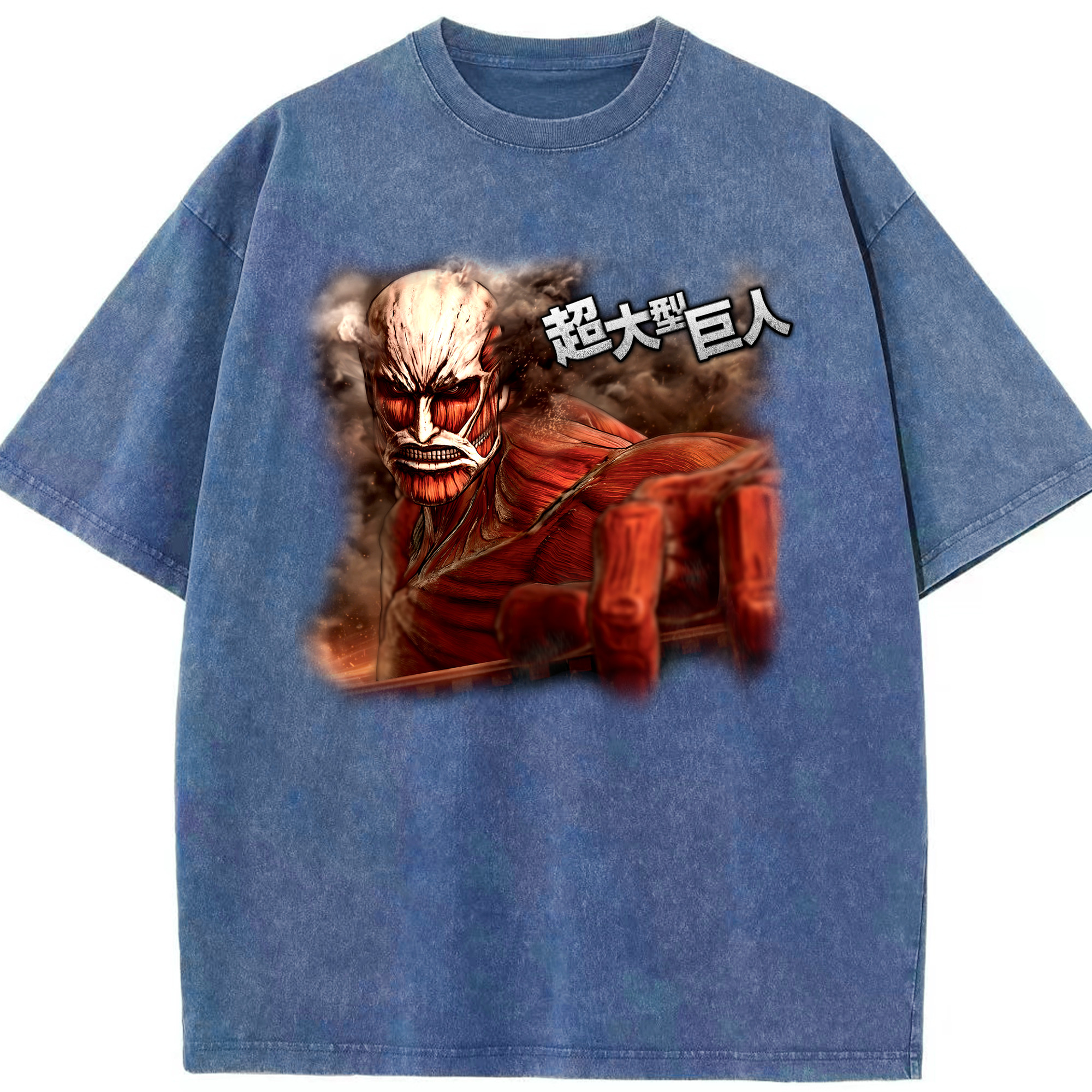 （画像用） 進撃の巨人 Attack on Titan 綿100% ヴィンテージ風 半袖Tシャツ（フロントプリント）