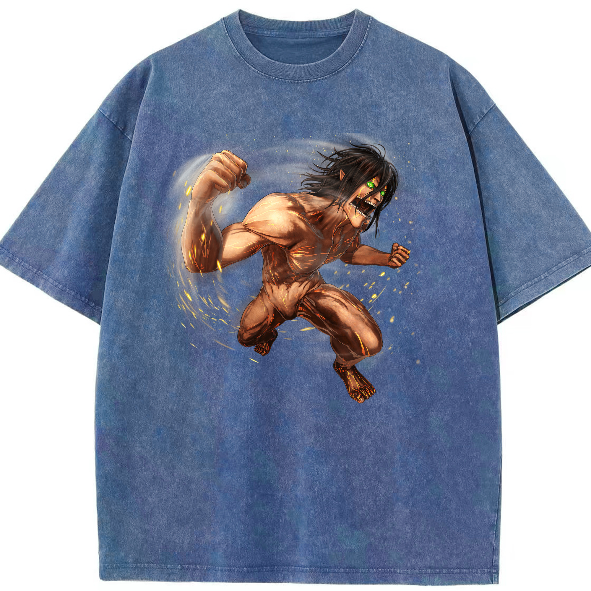 （画像用） 進撃の巨人 Attack on Titan 綿100% ヴィンテージ風 半袖Tシャツ（フロントプリント）