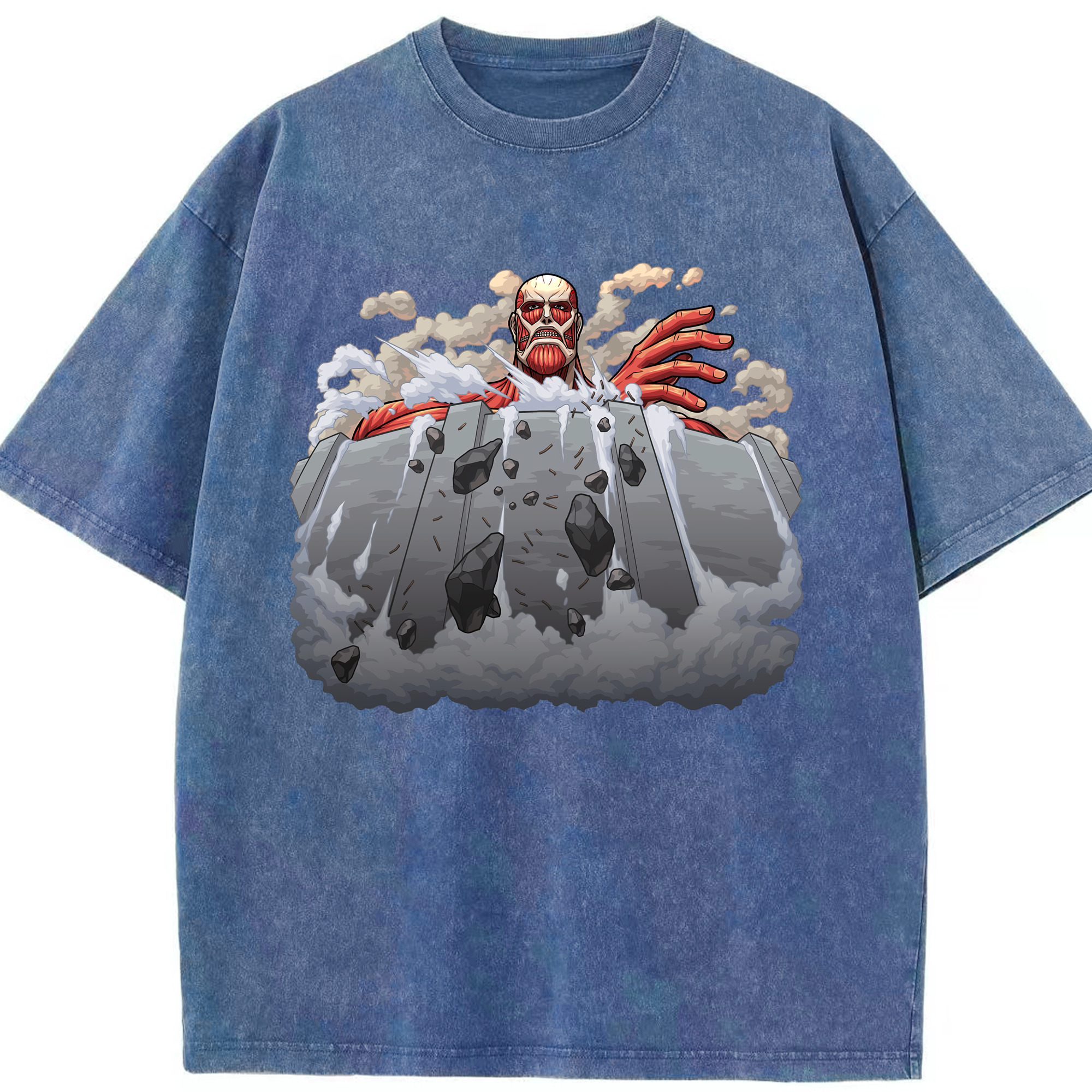 （画像用） 進撃の巨人 Attack on Titan 綿100% ヴィンテージ風 半袖Tシャツ（フロントプリント）