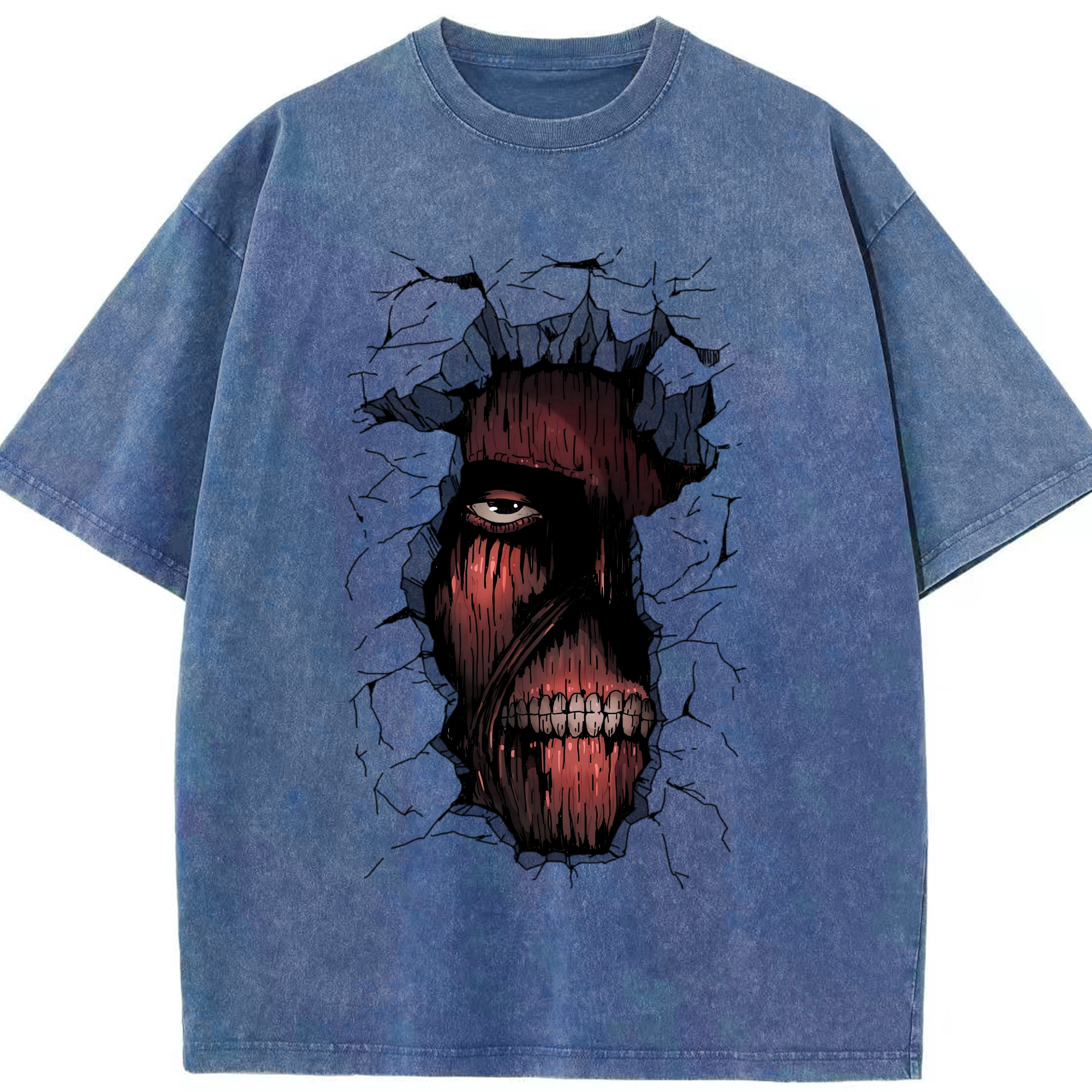 （画像用） 進撃の巨人 Attack on Titan 綿100% ヴィンテージ風 半袖Tシャツ（フロントプリント）