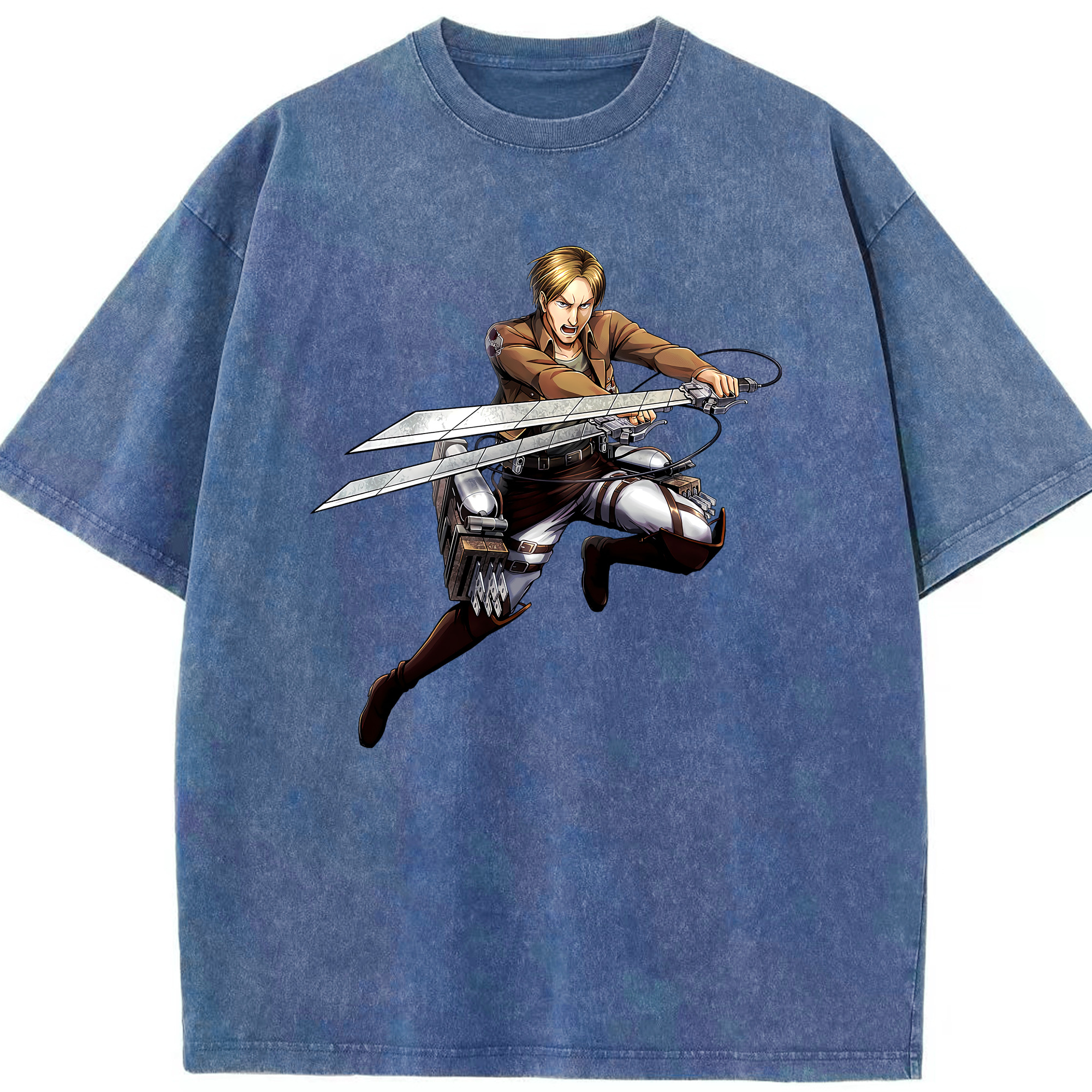 （画像用） 進撃の巨人 Attack on Titan 綿100% ヴィンテージ風 半袖Tシャツ（フロントプリント）