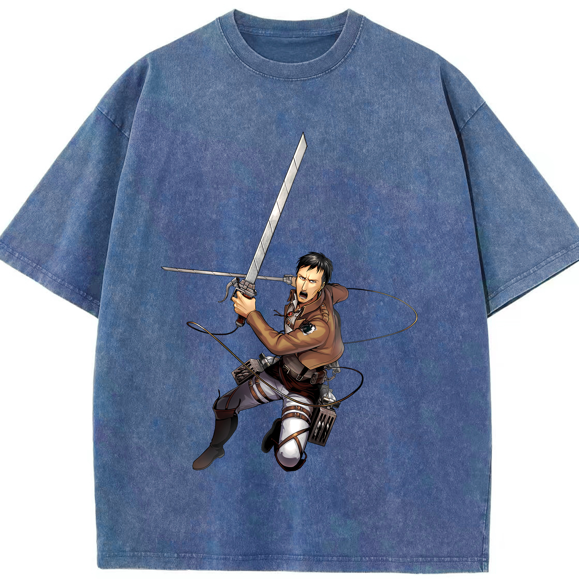 （画像用） 進撃の巨人 Attack on Titan 綿100% ヴィンテージ風 半袖Tシャツ（フロントプリント）