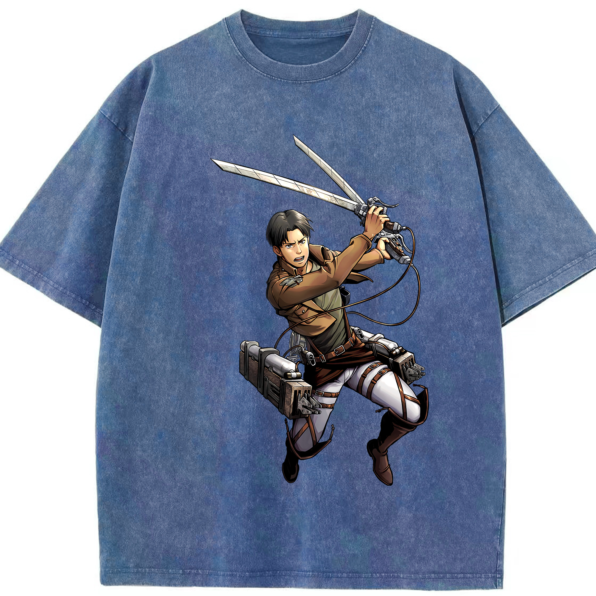 （画像用） 進撃の巨人 Attack on Titan 綿100% ヴィンテージ風 半袖Tシャツ（フロントプリント）