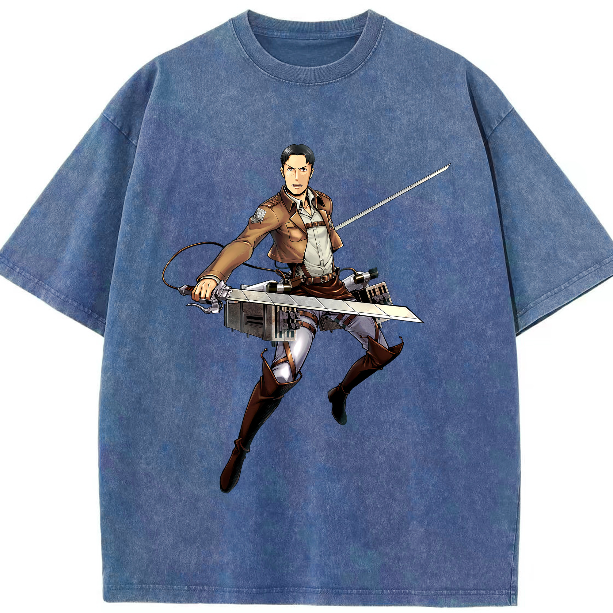 （画像用） 進撃の巨人 Attack on Titan 綿100% ヴィンテージ風 半袖Tシャツ（フロントプリント）
