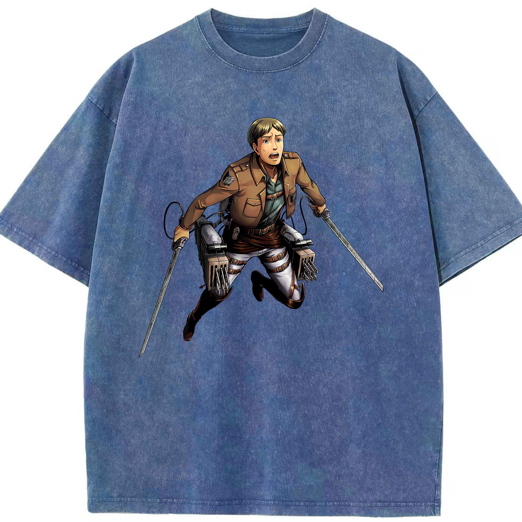 （画像用） 進撃の巨人 Attack on Titan 綿100% ヴィンテージ風 半袖Tシャツ（フロントプリント）
