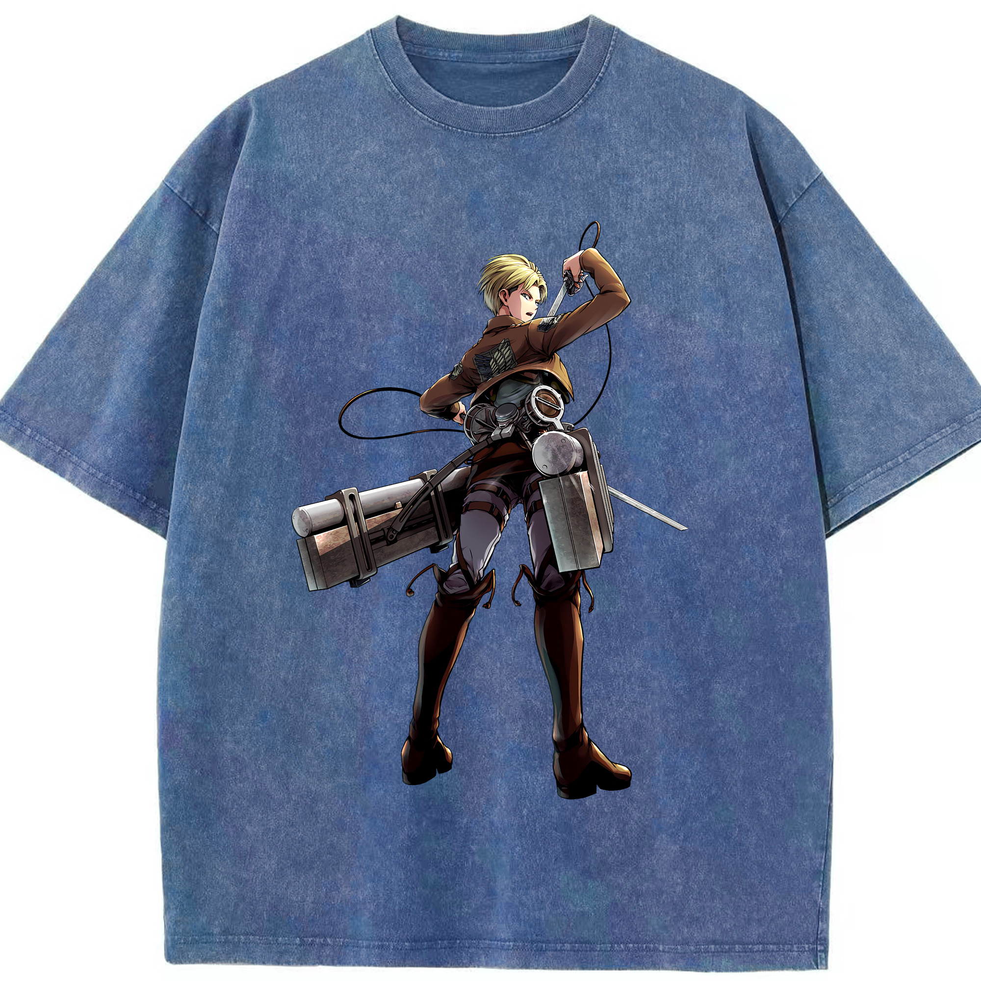 （画像用） 進撃の巨人 Attack on Titan 綿100% ヴィンテージ風 半袖Tシャツ（フロントプリント）