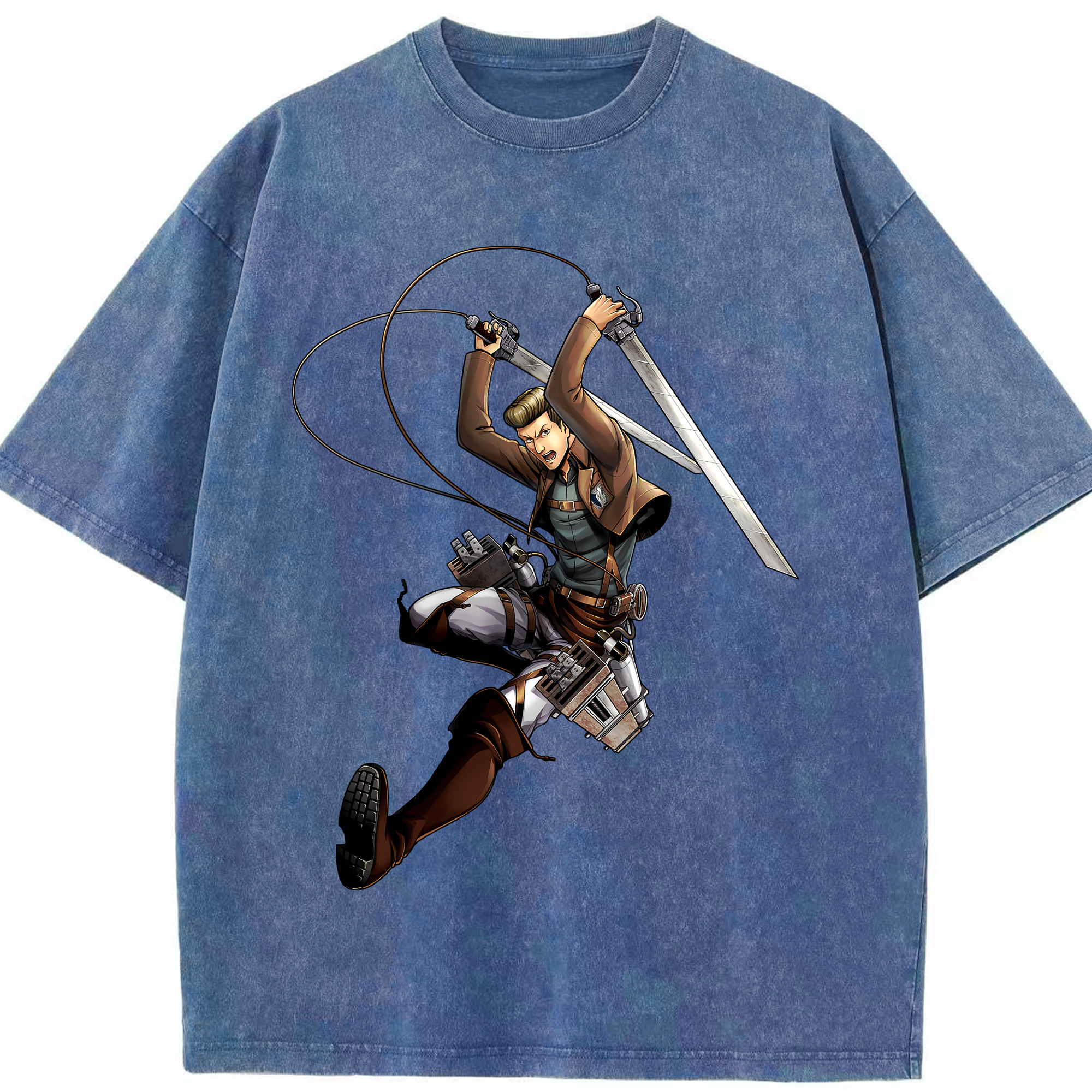 （画像用） 進撃の巨人 Attack on Titan 綿100% ヴィンテージ風 半袖Tシャツ（フロントプリント）