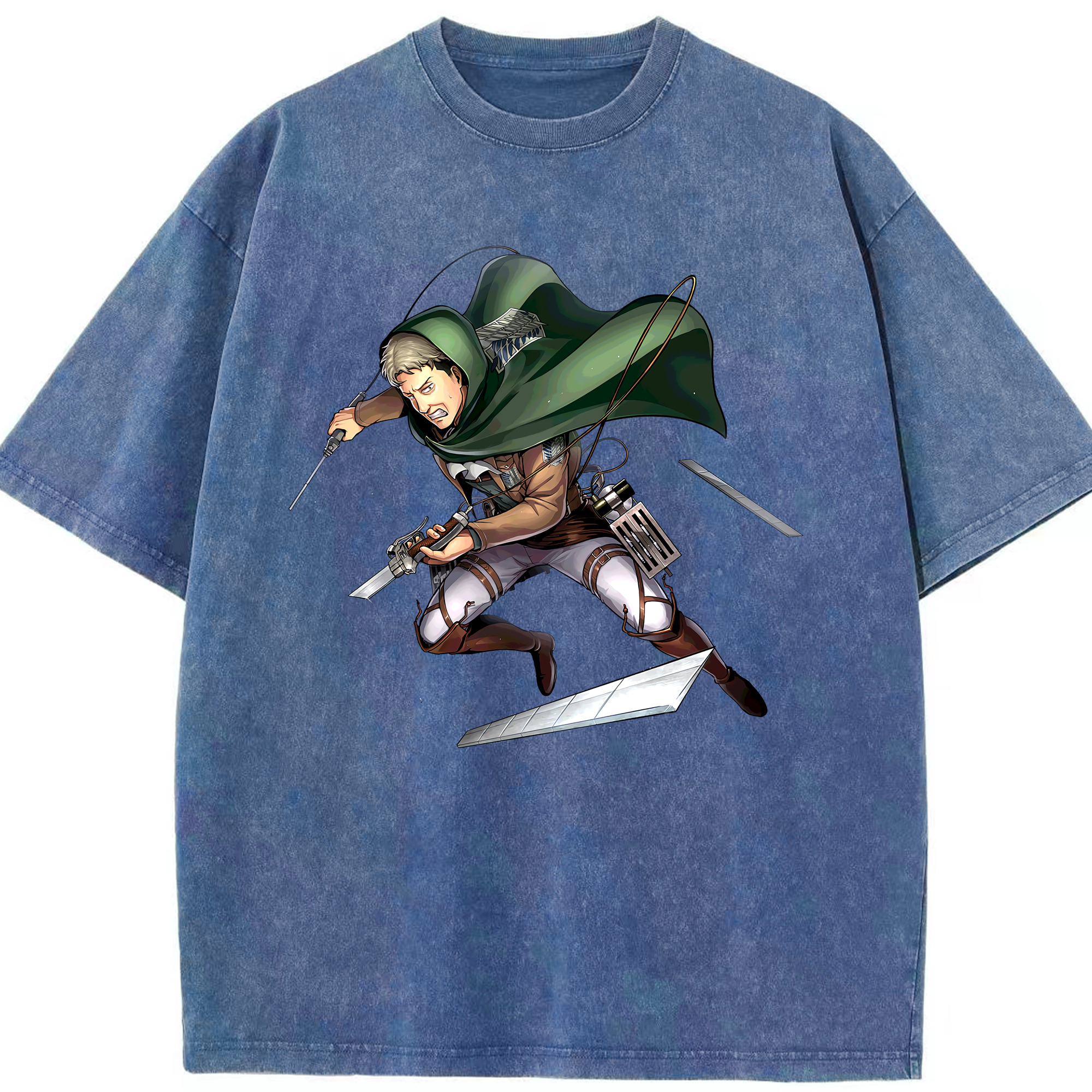 （画像用） 進撃の巨人 Attack on Titan 綿100% ヴィンテージ風 半袖Tシャツ（フロントプリント）