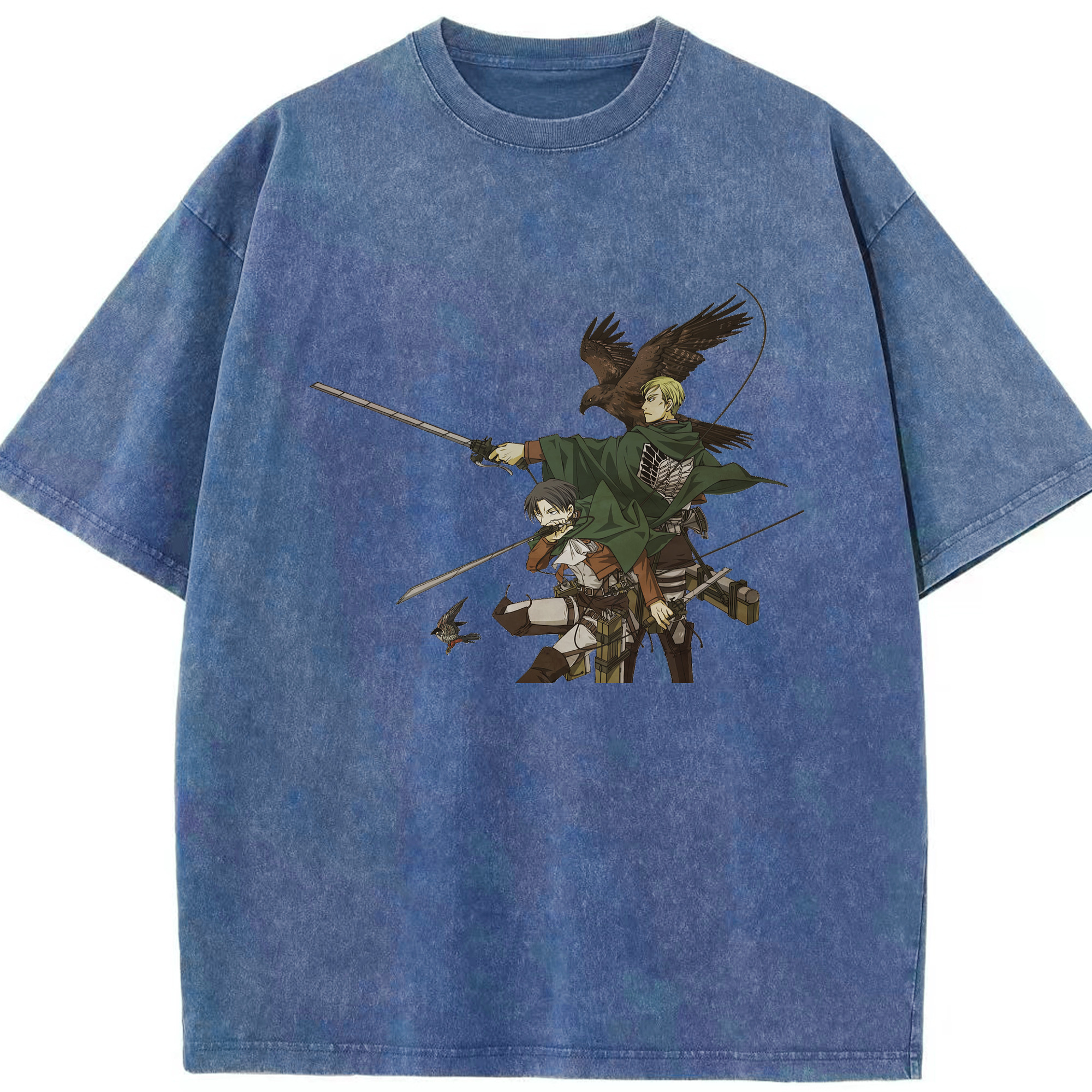 （画像用） 進撃の巨人 Attack on Titan 綿100% ヴィンテージ風 半袖Tシャツ（フロントプリント）