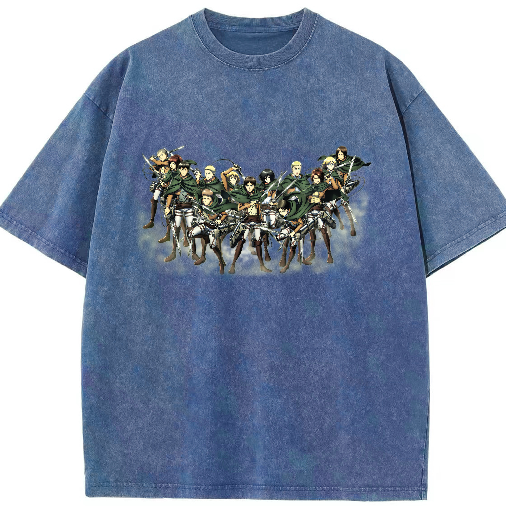 （画像用） 進撃の巨人 Attack on Titan 綿100% ヴィンテージ風 半袖Tシャツ（フロントプリント）