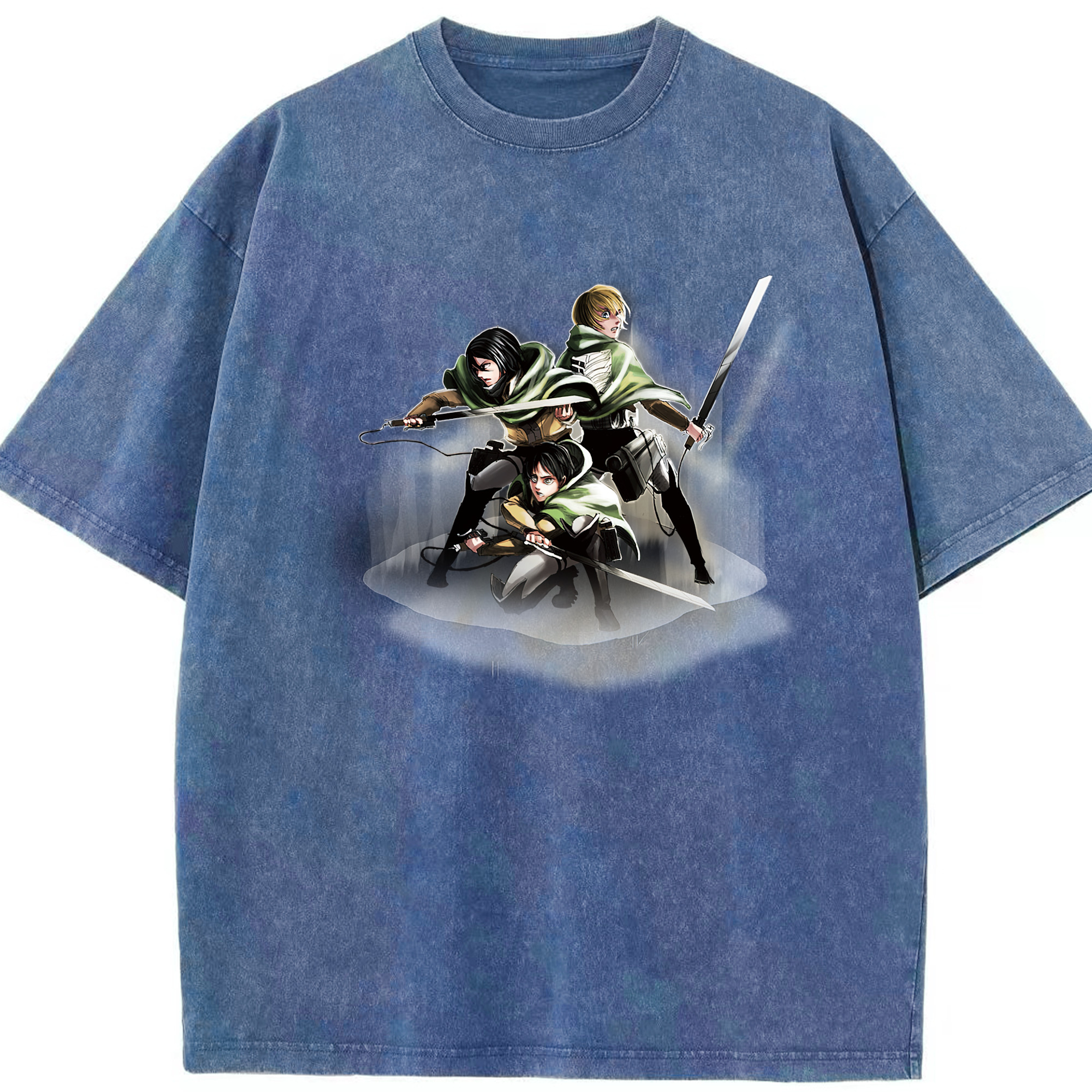 （画像用） 進撃の巨人 Attack on Titan 綿100% ヴィンテージ風 半袖Tシャツ（フロントプリント）