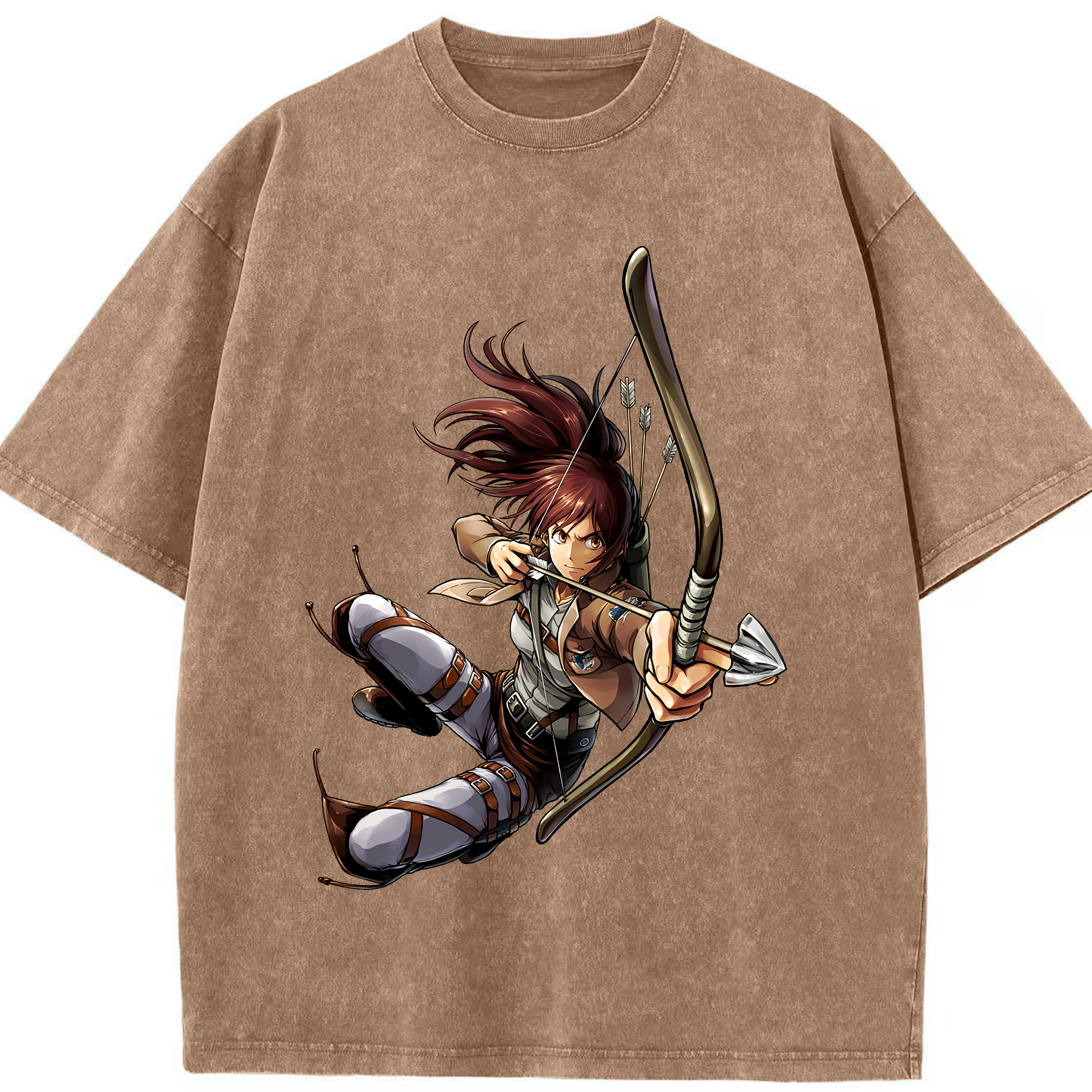 （画像用） 進撃の巨人 サシャ·ブラウス Attack on Titan Sasha Blaus 綿100% ヴィンテージ風 半袖Tシャツ（フロントプリント）