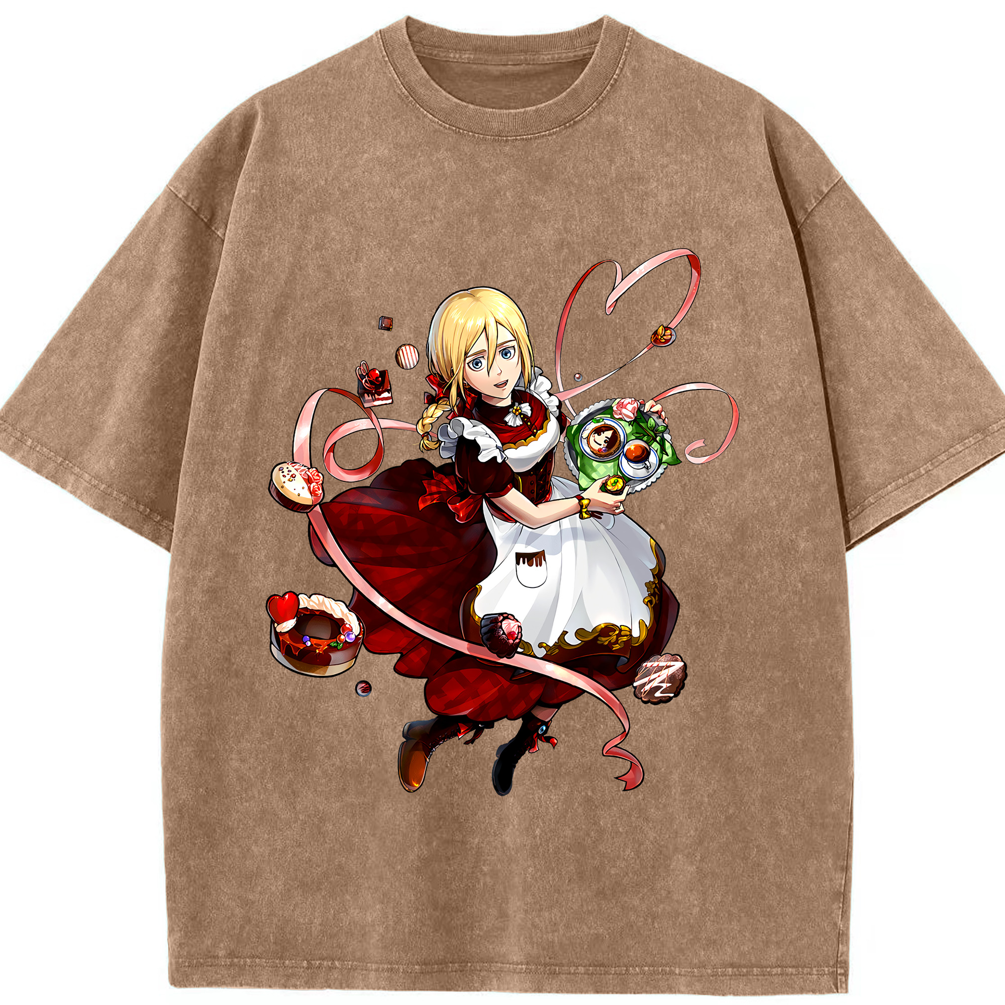 （画像用） 進撃の巨人 クリスタ·レンズ Attack on Titan Christa Lenz 綿100% ヴィンテージ風 半袖Tシャツ（フロントプリント）