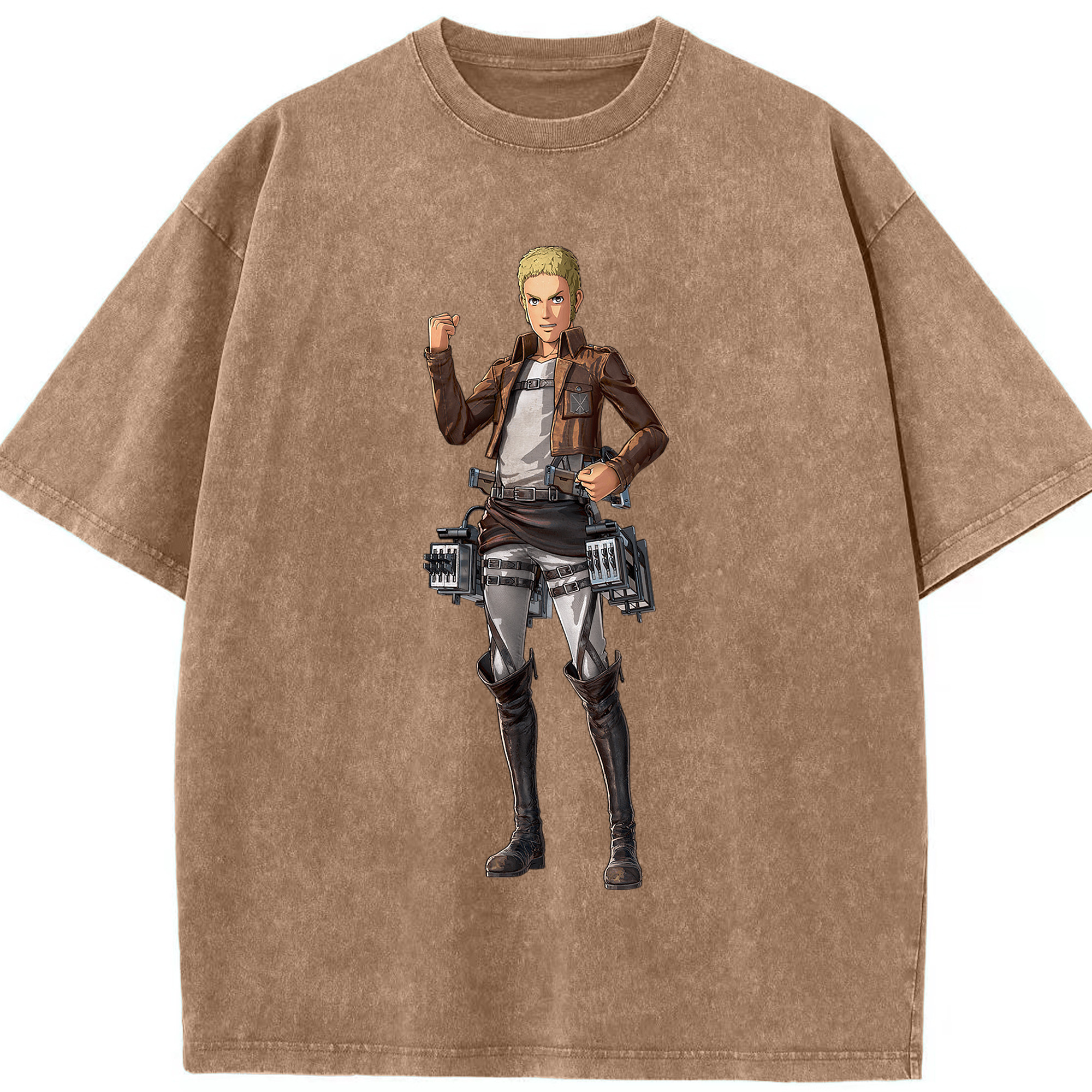 （画像用） 進撃の巨人 ライナー・ブラウン Attack on Titan Reiner Braun 綿100% ヴィンテージ風 半袖Tシャツ（フロントプリント）