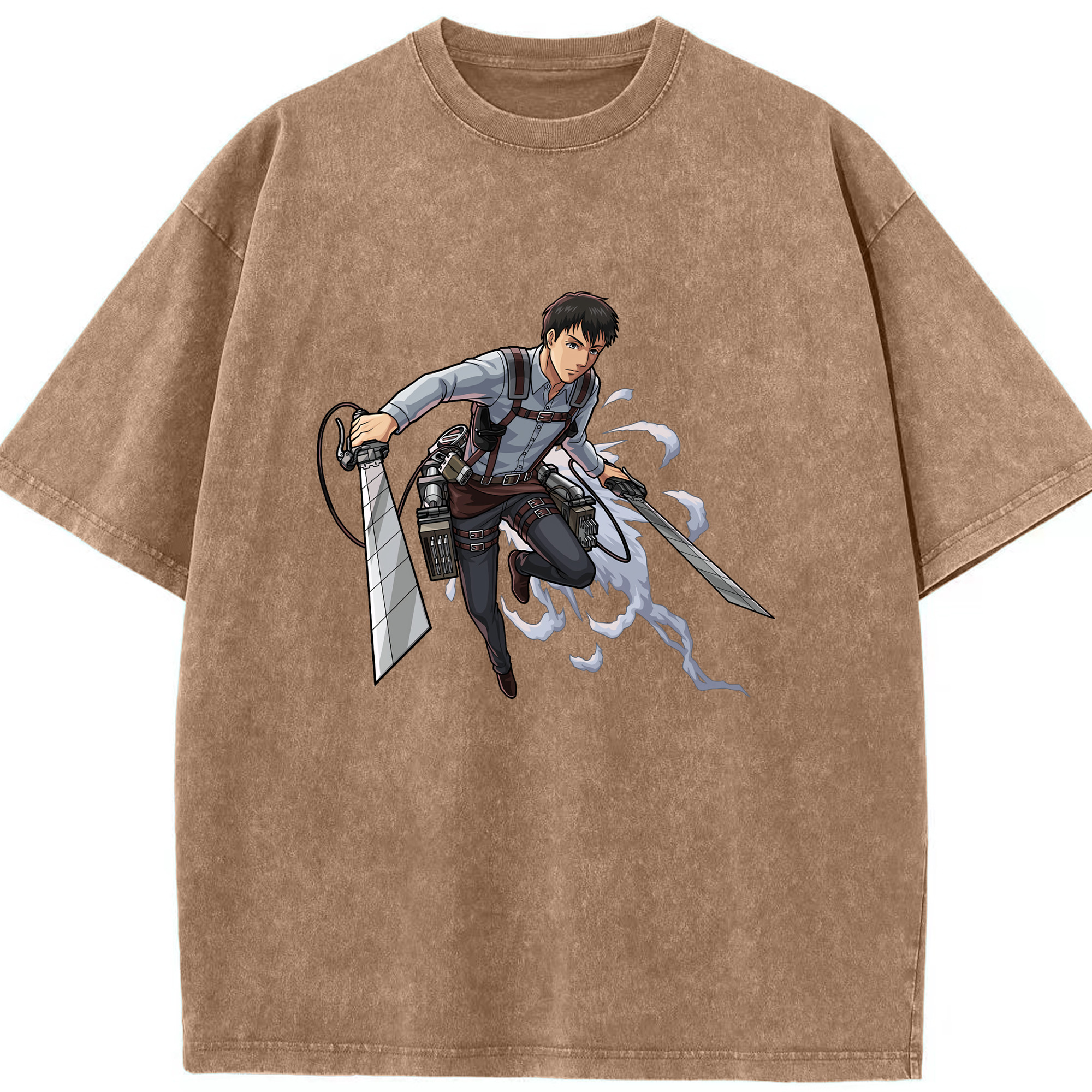 （画像用） 進撃の巨人 ベルトルト・フーバー Attack on Titan Bertholdt Hoover 綿100% ヴィンテージ風 半袖Tシャツ（フロントプリント）