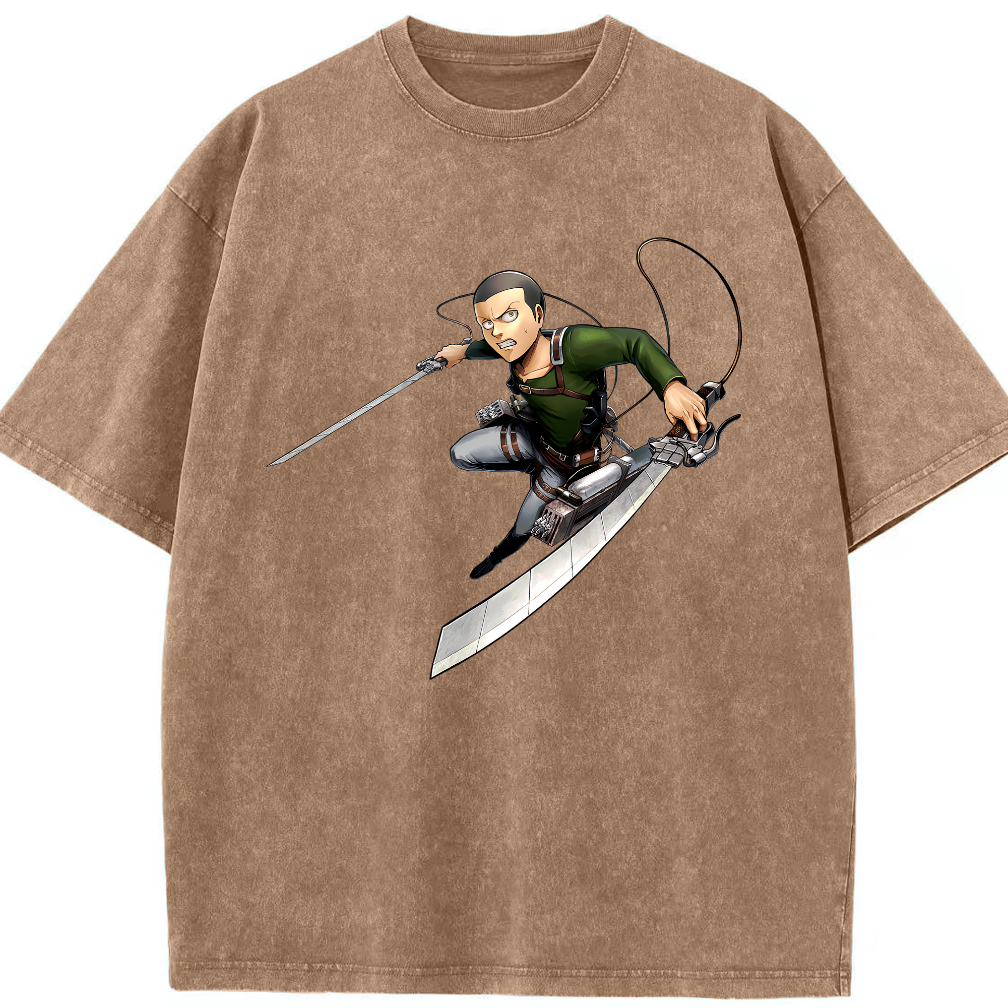 （画像用） 進撃の巨人 コニー·スプリンガー Attack on Titan Connie Springer 綿100% ヴィンテージ風 半袖Tシャツ（フロントプリント）