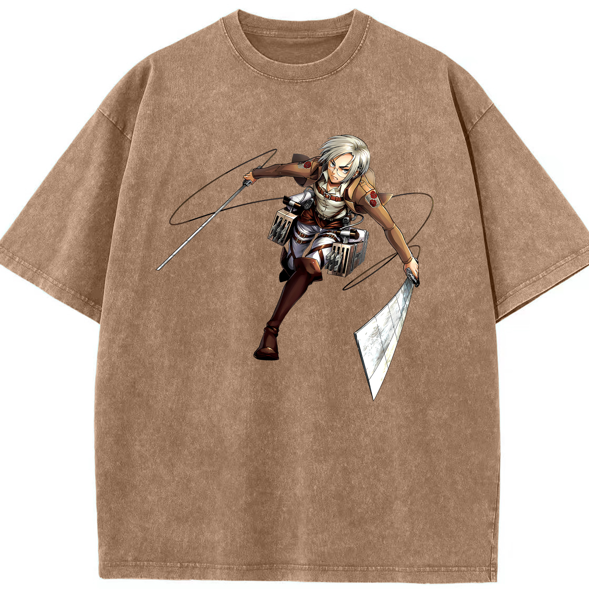（画像用）  綿100% ヴィンテージ風 半袖Tシャツ（フロントプリント）