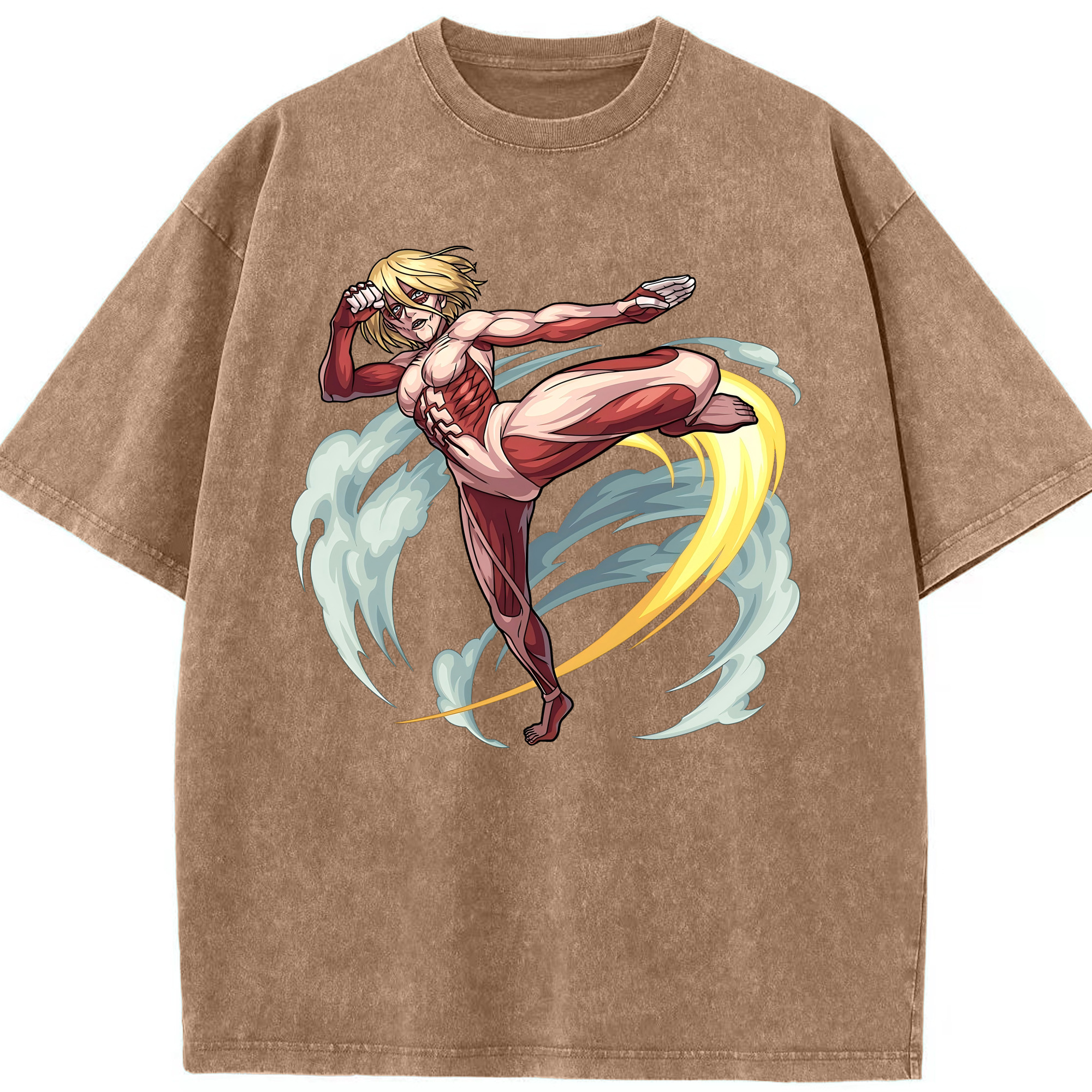 （画像用） 進撃の巨人 Attack on Titan 綿100% ヴィンテージ風 半袖Tシャツ（フロントプリント）
