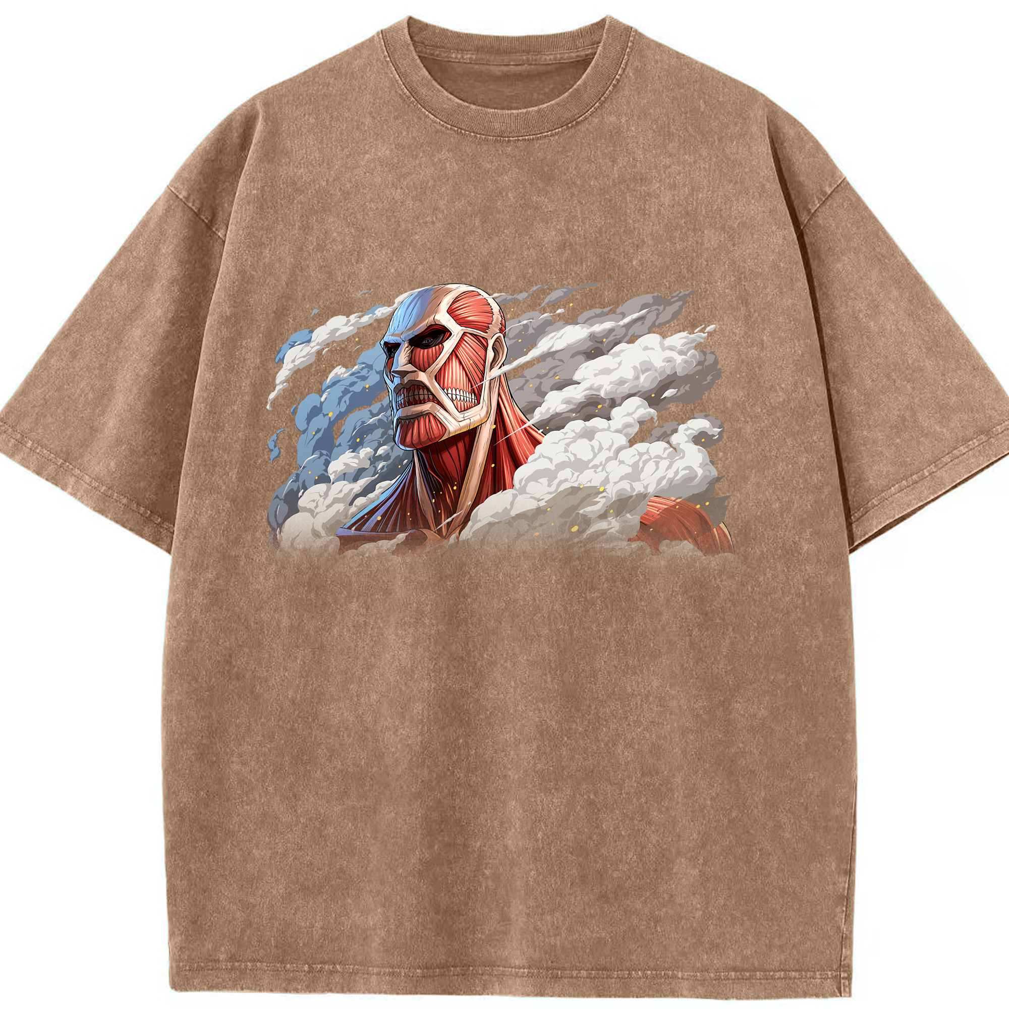 （画像用） 進撃の巨人 Attack on Titan 綿100% ヴィンテージ風 半袖Tシャツ（フロントプリント）