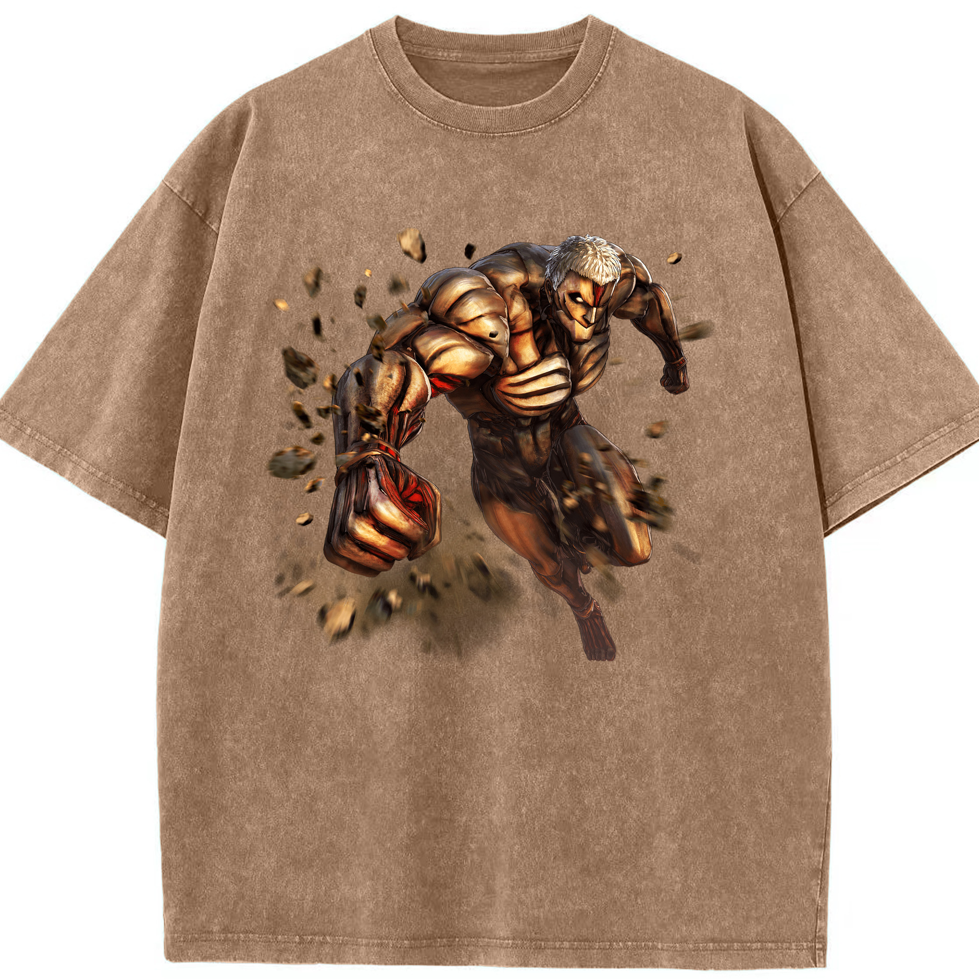 （画像用） 進撃の巨人 Attack on Titan 綿100% ヴィンテージ風 半袖Tシャツ（フロントプリント）