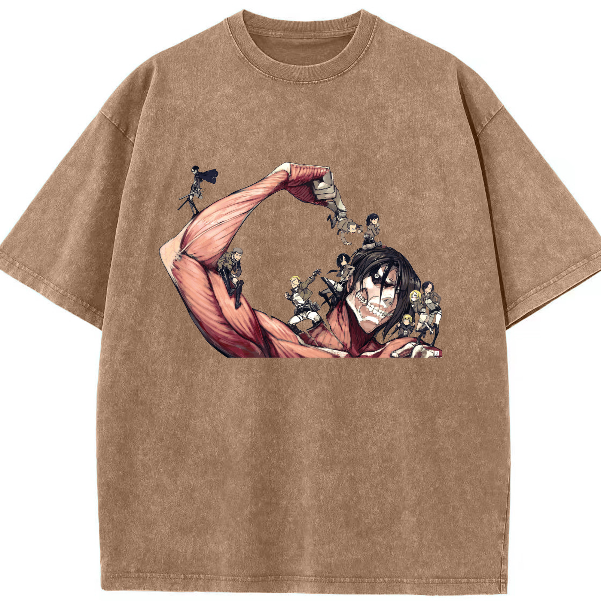 （画像用） 進撃の巨人 Attack on Titan 綿100% ヴィンテージ風 半袖Tシャツ（フロントプリント）