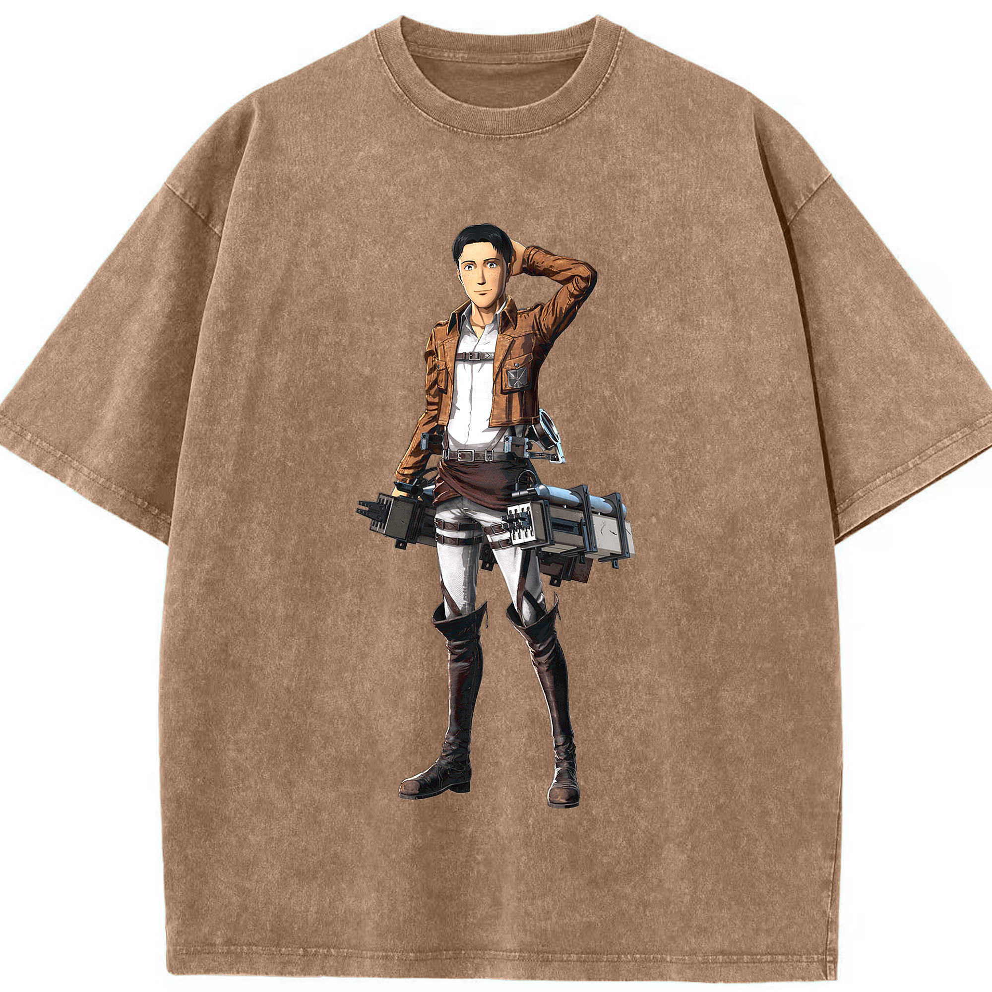 （画像用） 進撃の巨人 Attack on Titan 綿100% ヴィンテージ風 半袖Tシャツ（フロントプリント）