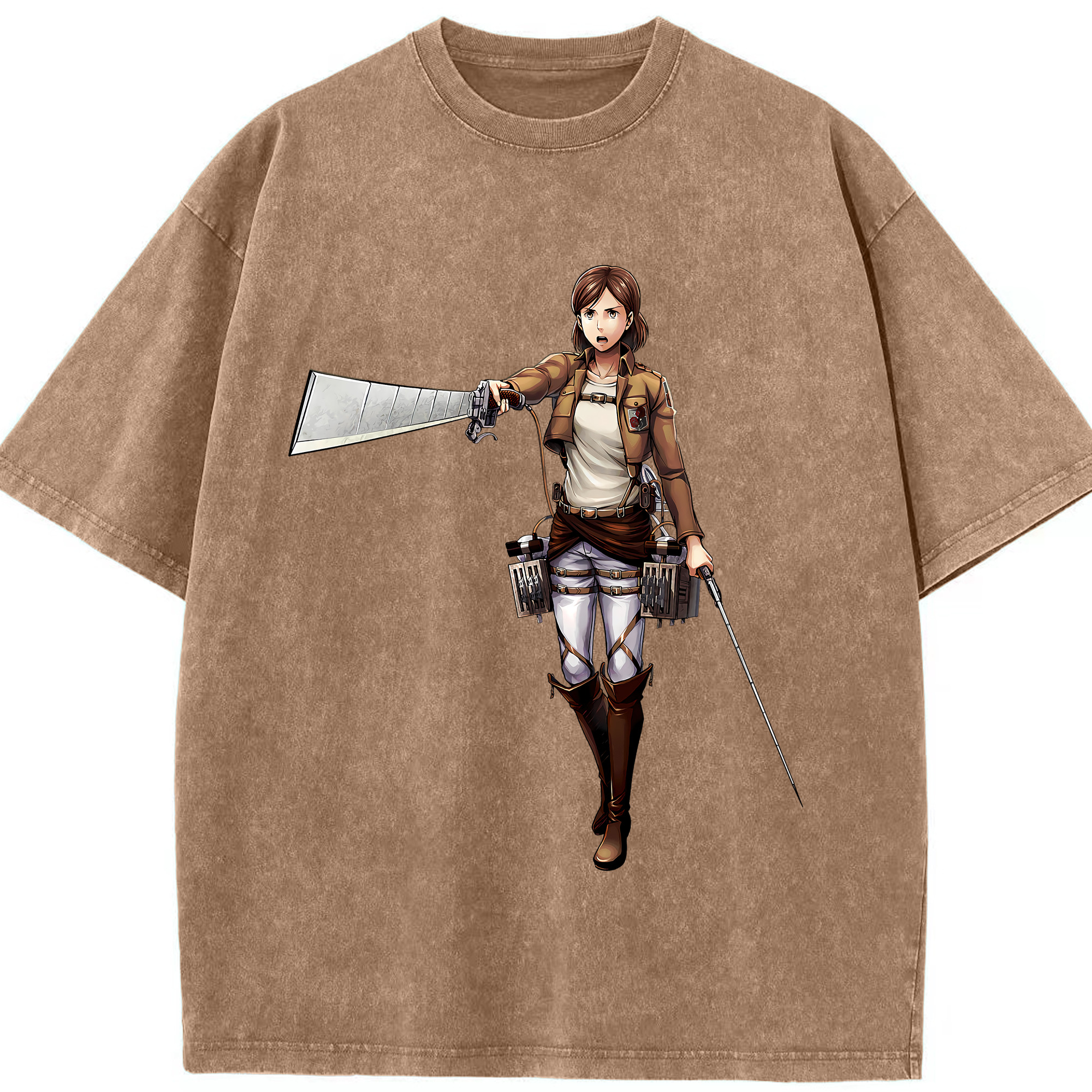 （画像用） 進撃の巨人 Attack on Titan 綿100% ヴィンテージ風 半袖Tシャツ（フロントプリント）
