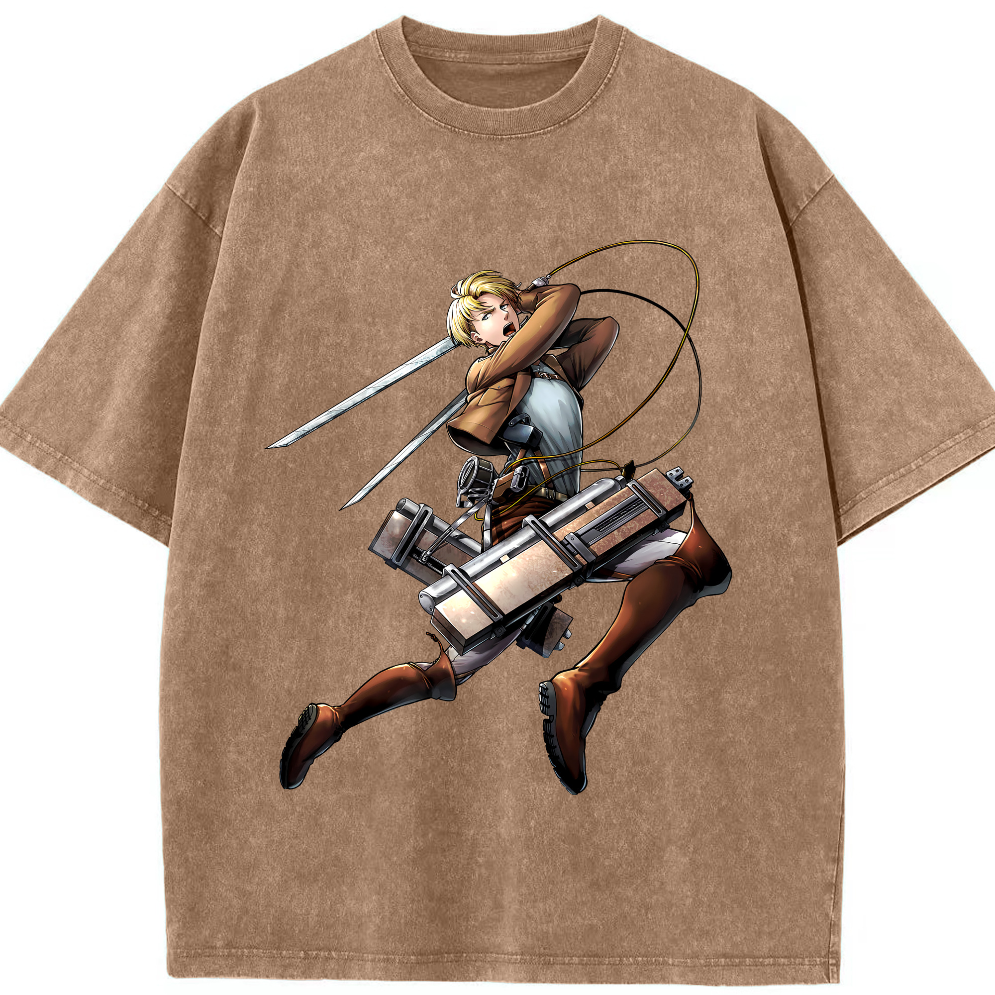 （画像用） 進撃の巨人 Attack on Titan 綿100% ヴィンテージ風 半袖Tシャツ（フロントプリント）