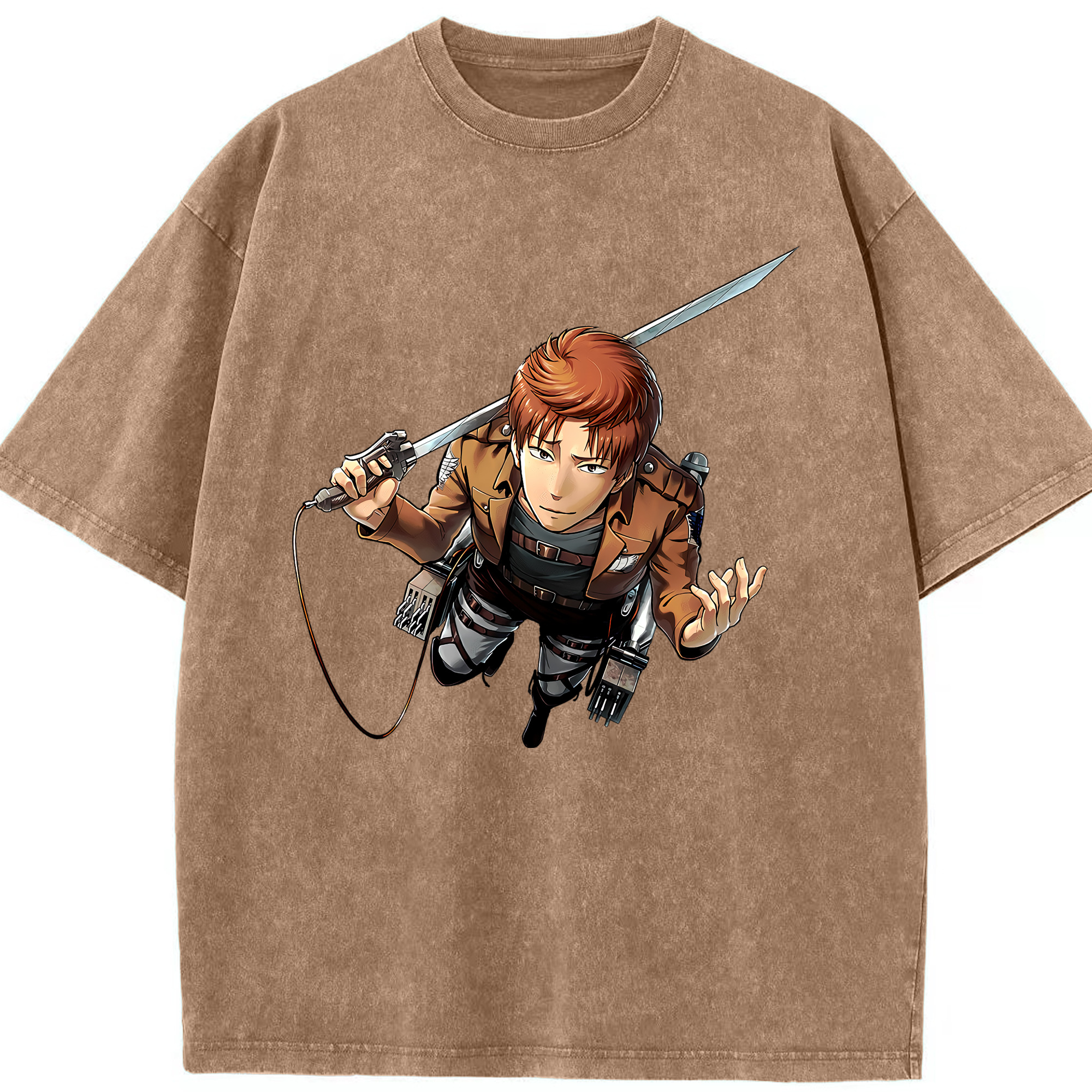 （画像用） 進撃の巨人 Attack on Titan 綿100% ヴィンテージ風 半袖Tシャツ（フロントプリント）