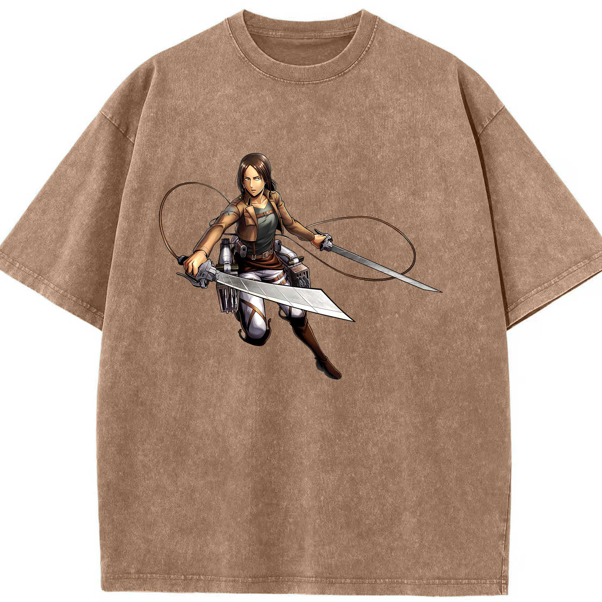 （画像用） 進撃の巨人 Attack on Titan 綿100% ヴィンテージ風 半袖Tシャツ（フロントプリント）