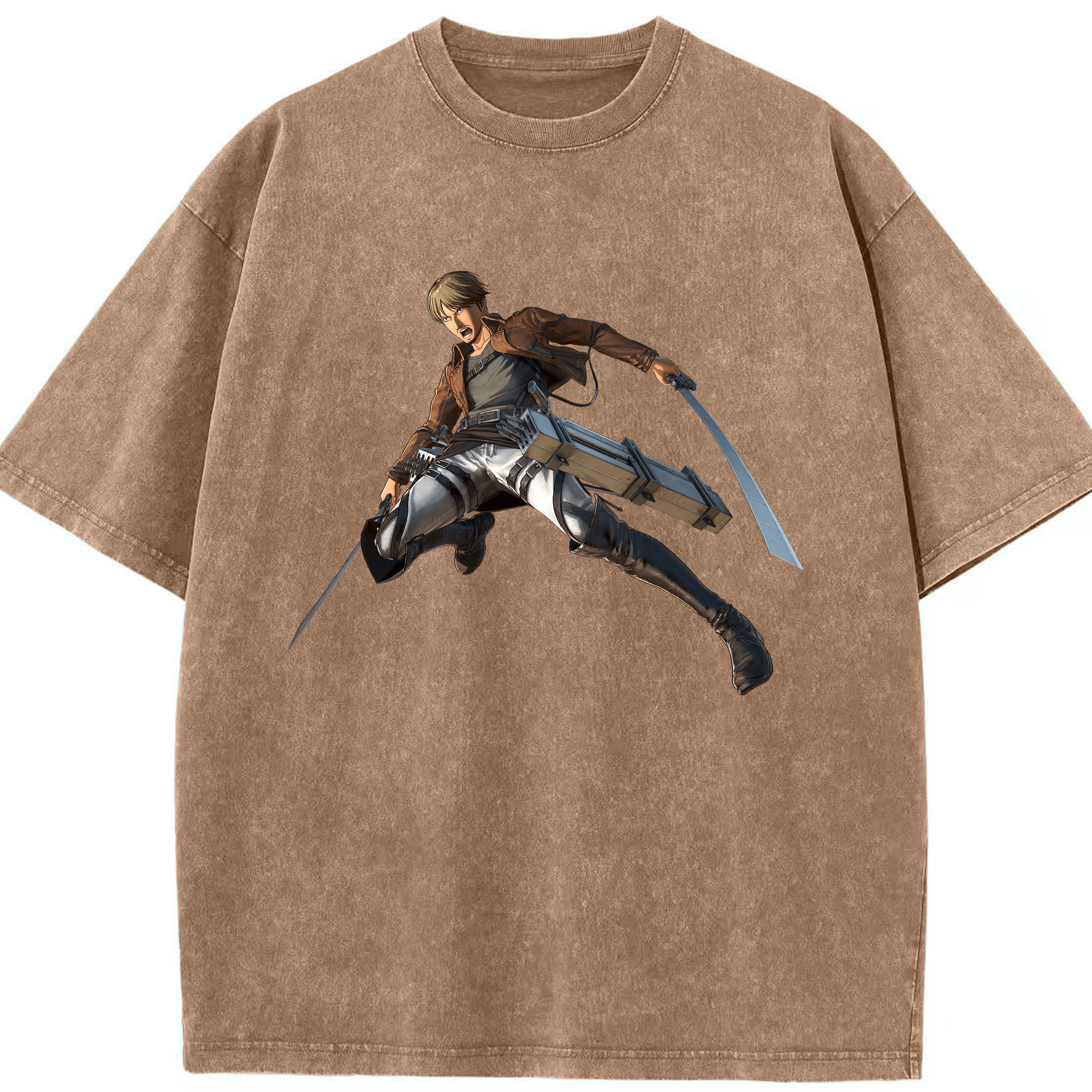 （画像用） 進撃の巨人 Attack on Titan 綿100% ヴィンテージ風 半袖Tシャツ（フロントプリント）