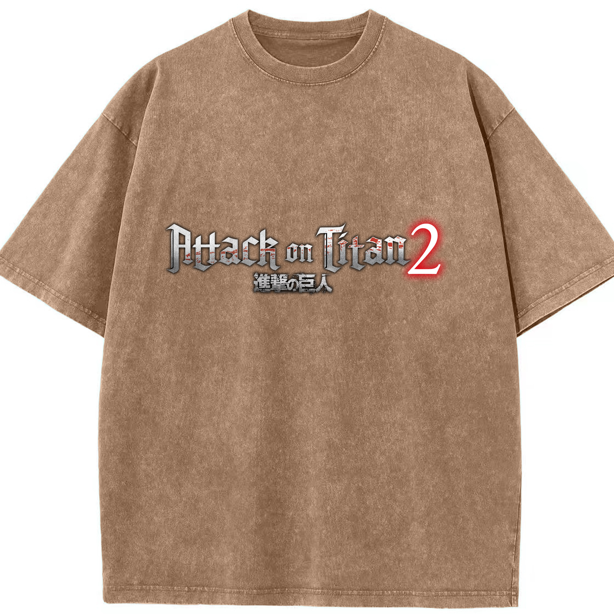 （画像用） 進撃の巨人 Attack on Titan 綿100% ヴィンテージ風 半袖Tシャツ（フロントプリント）