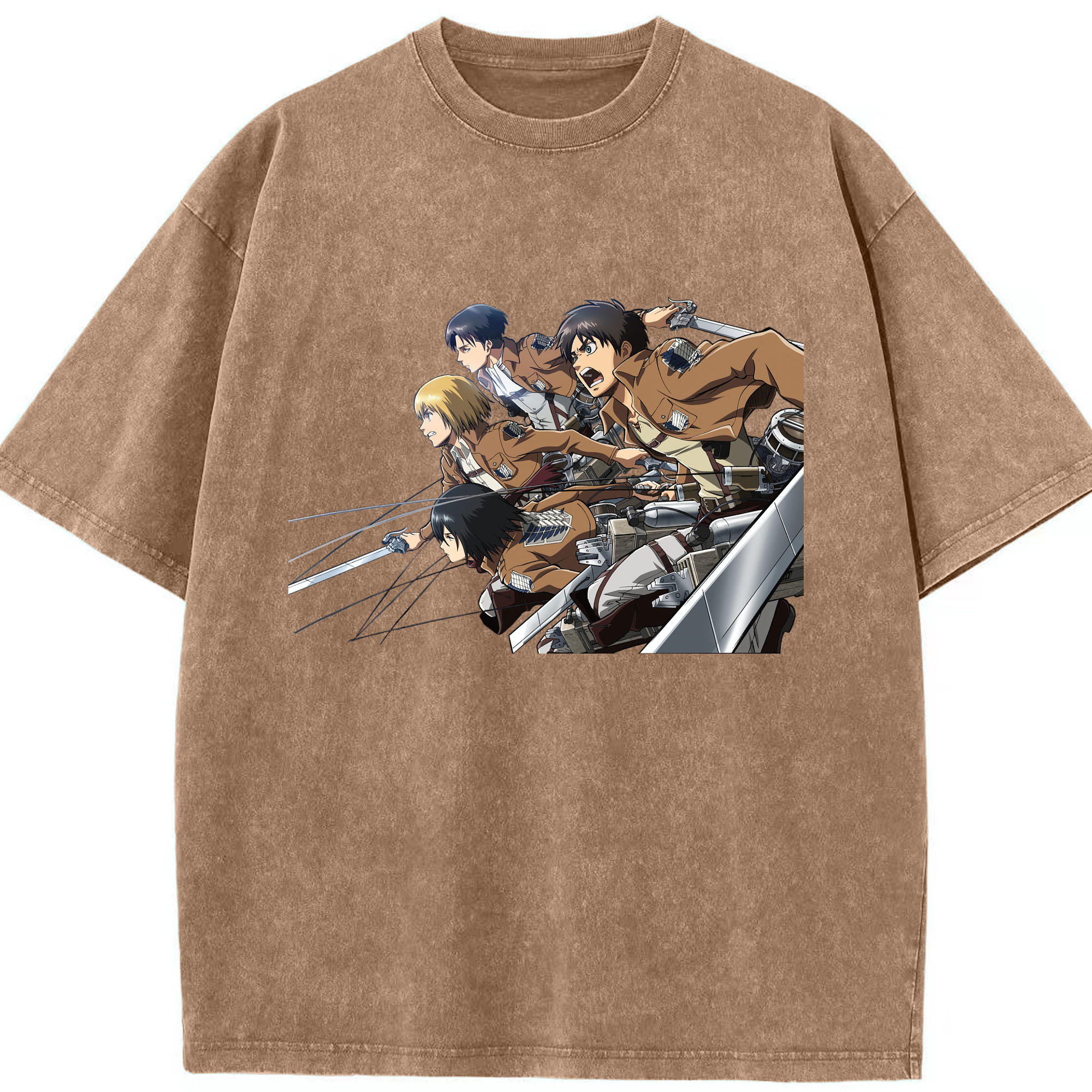 （画像用） 進撃の巨人 Attack on Titan 綿100% ヴィンテージ風 半袖Tシャツ（フロントプリント）