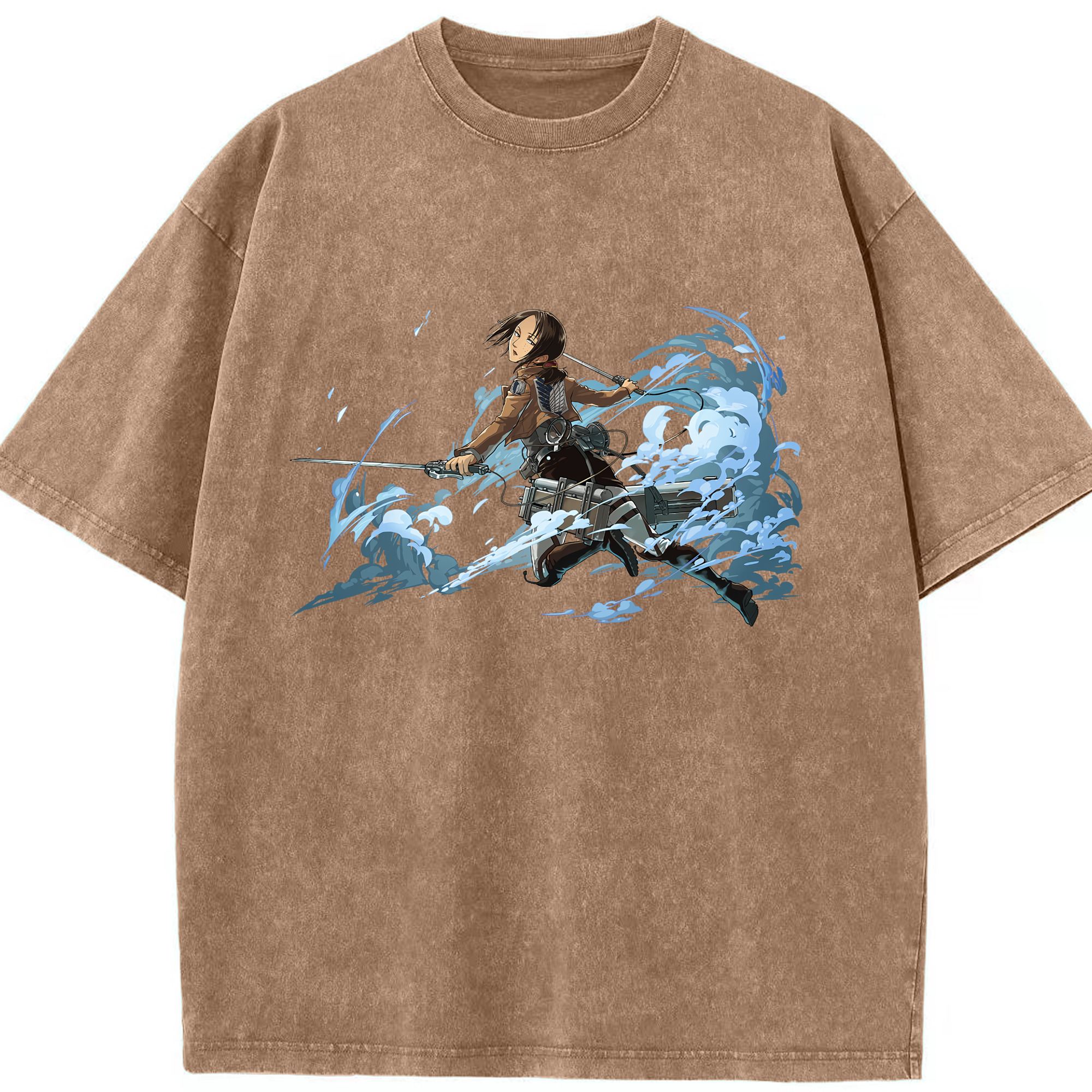 （画像用） 進撃の巨人 Attack on Titan 綿100% ヴィンテージ風 半袖Tシャツ（フロントプリント）
