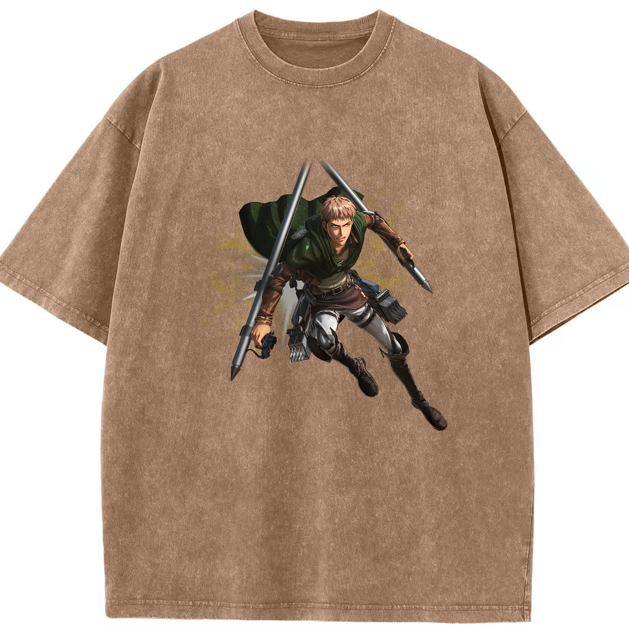 （画像用） 進撃の巨人 ジャン・キルシュタイン Attack on Titan Jean Kirstein 綿100% ヴィンテージ風 半袖Tシャツ（フロントプリント）