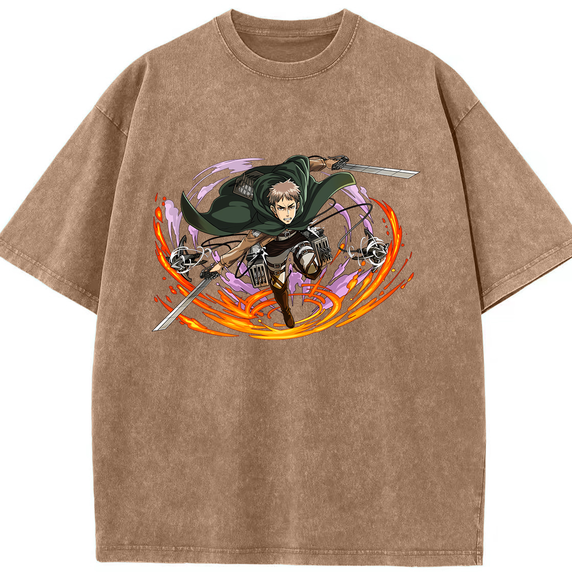 （画像用） 進撃の巨人 ジャン・キルシュタイン Attack on Titan Jean Kirstein 綿100% ヴィンテージ風 半袖Tシャツ（フロントプリント）