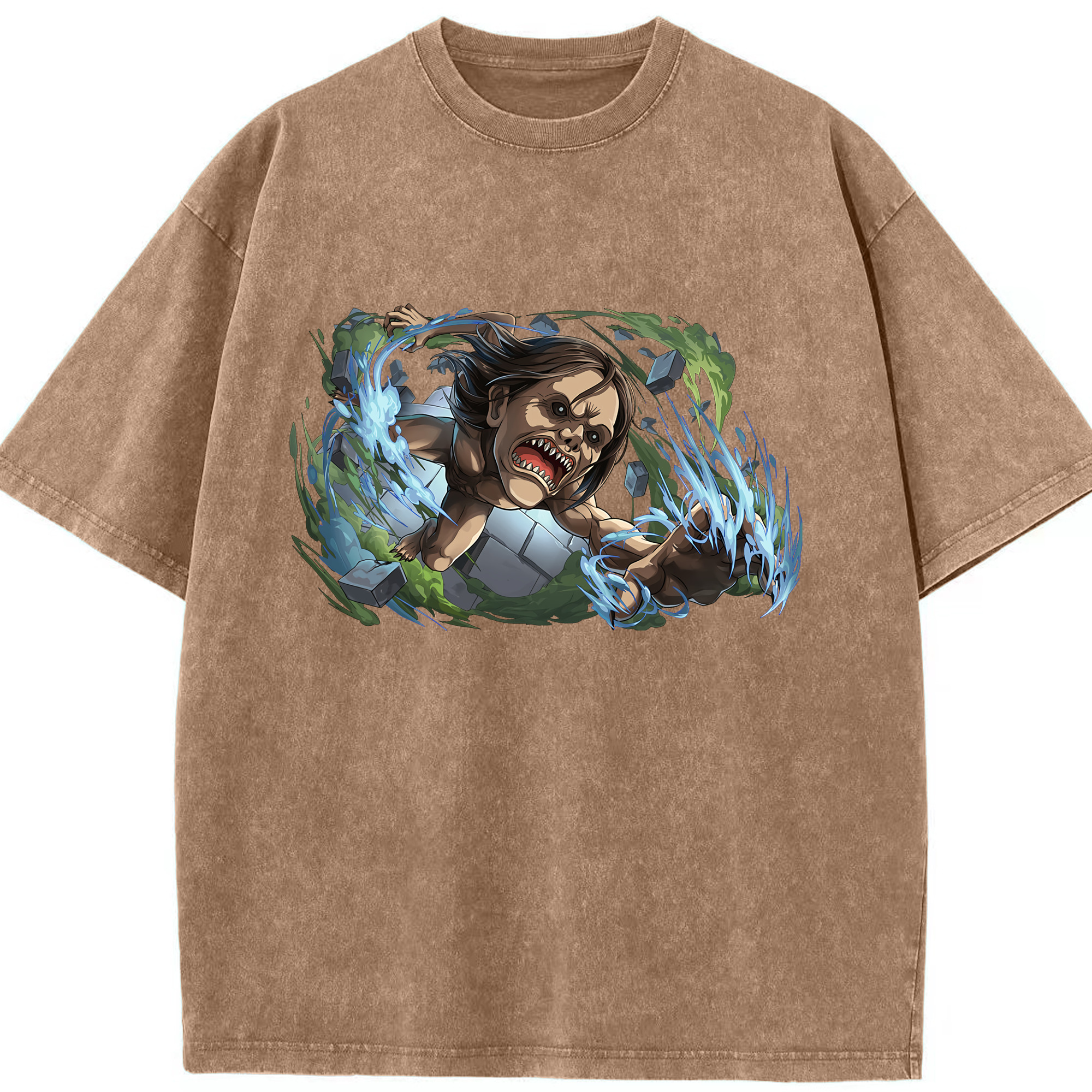 （画像用） 進撃の巨人 Attack on Titan 綿100% ヴィンテージ風 半袖Tシャツ（フロントプリント）