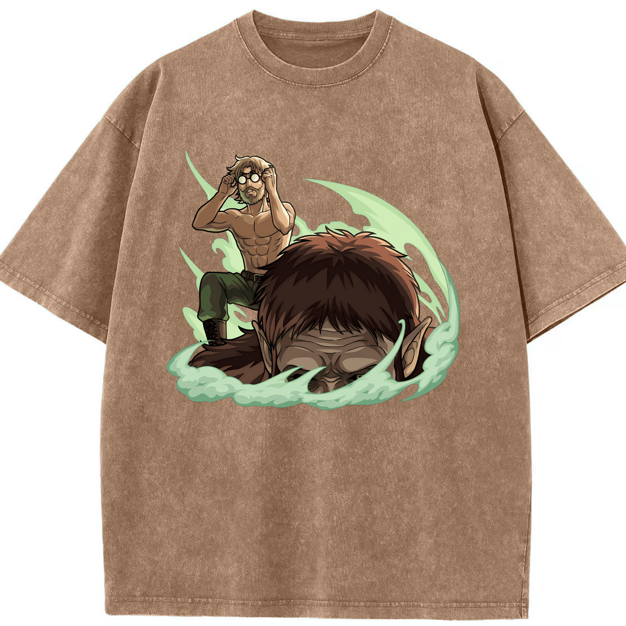 （画像用） 進撃の巨人 Attack on Titan 綿100% ヴィンテージ風 半袖Tシャツ（フロントプリント）