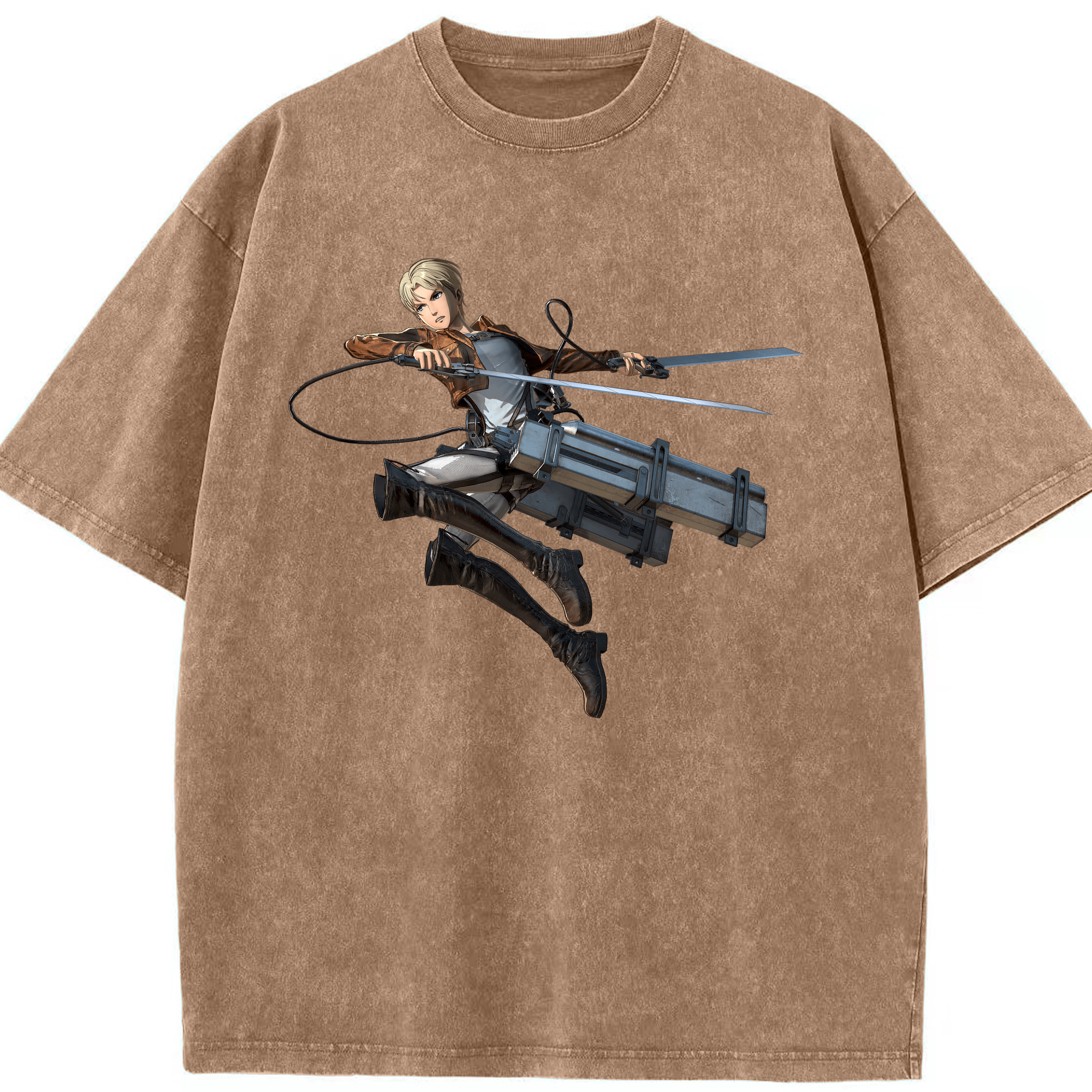 （画像用） 進撃の巨人 Attack on Titan 綿100% ヴィンテージ風 半袖Tシャツ（フロントプリント）
