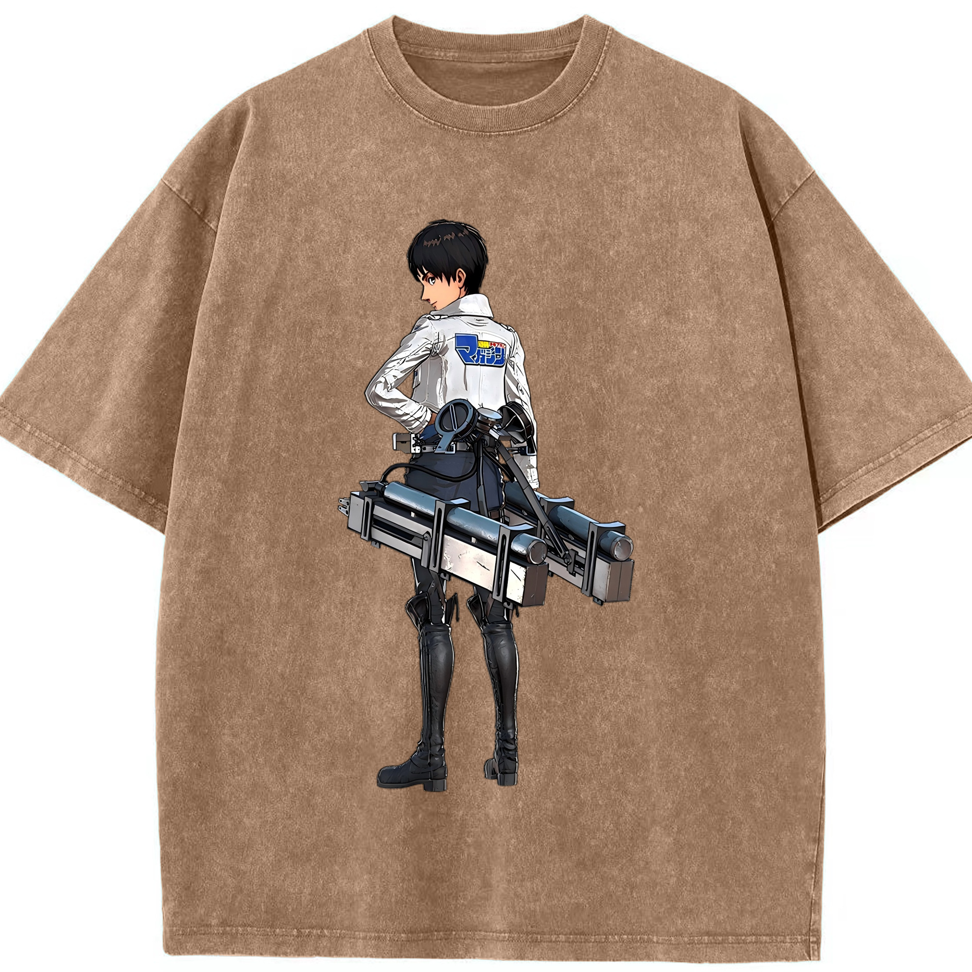 （画像用） 進撃の巨人 エレン･イェーガー Attack on Titan Eren Jäger 綿100% ヴィンテージ風 半袖Tシャツ（フロントプリント）