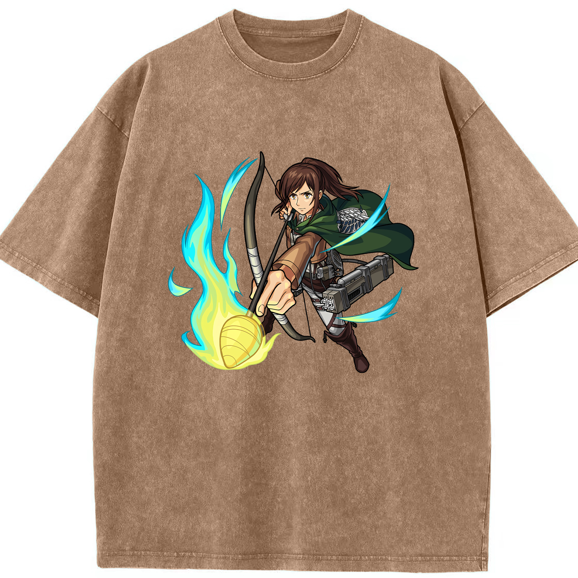 （画像用） 進撃の巨人 サシャ·ブラウス Attack on Titan Sasha Blaus 綿100% ヴィンテージ風 半袖Tシャツ（フロントプリント）