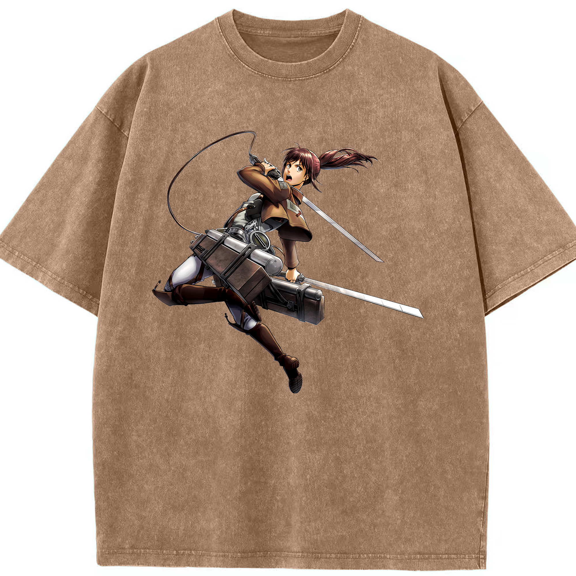 （画像用） 進撃の巨人 サシャ·ブラウス Attack on Titan Sasha Blaus 綿100% ヴィンテージ風 半袖Tシャツ（フロントプリント）