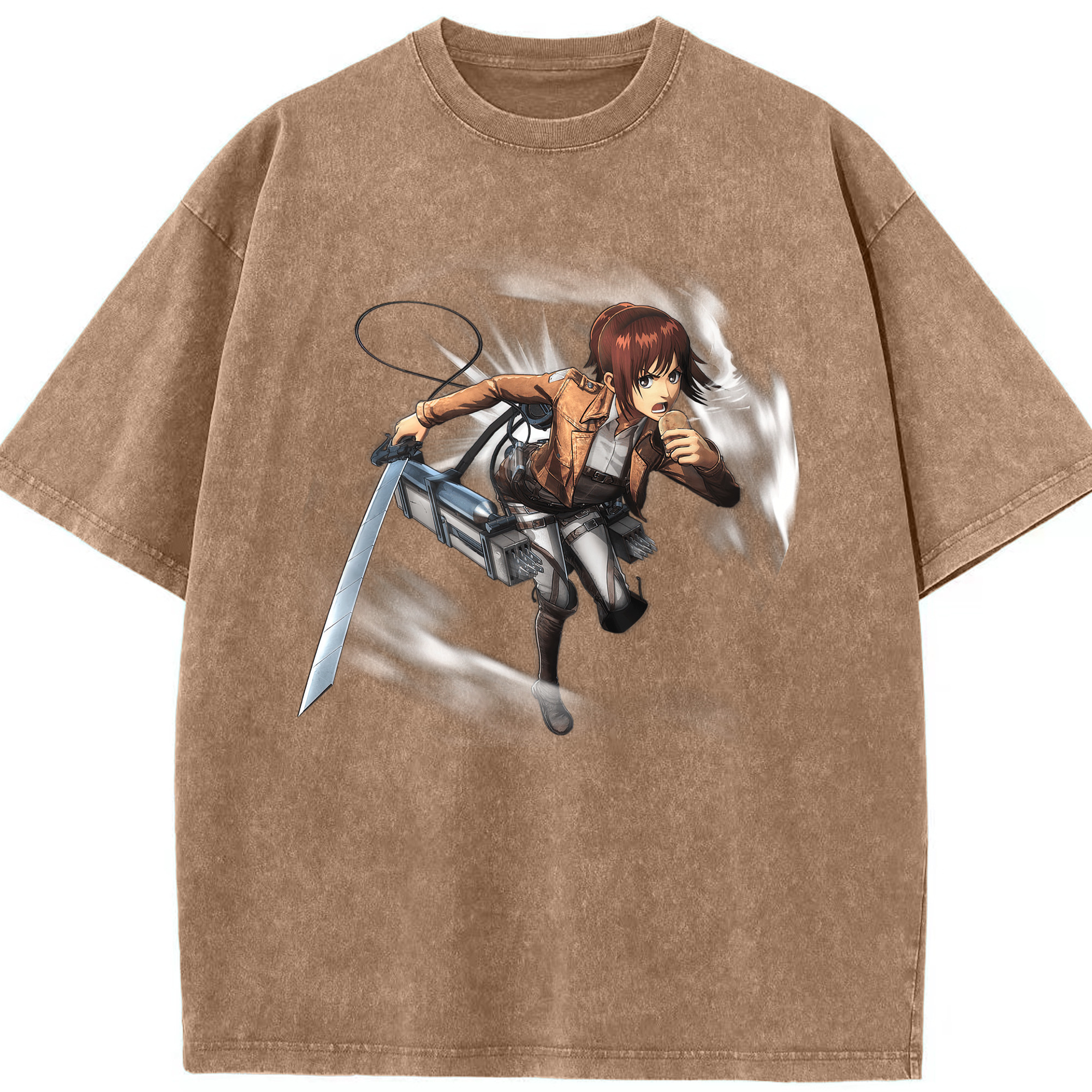 （画像用） 進撃の巨人 サシャ·ブラウス Attack on Titan Sasha Blaus 綿100% ヴィンテージ風 半袖Tシャツ（フロントプリント）