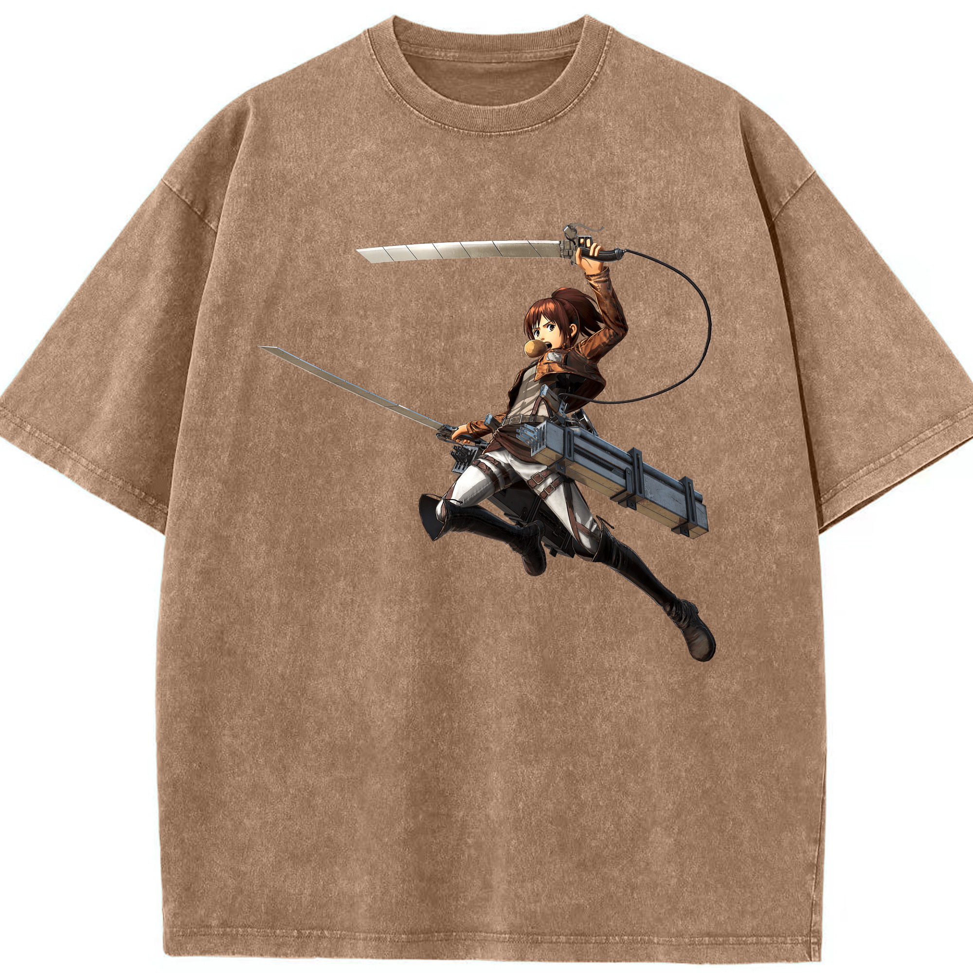（画像用） 進撃の巨人 サシャ·ブラウス Attack on Titan Sasha Blaus 綿100% ヴィンテージ風 半袖Tシャツ（フロントプリント）