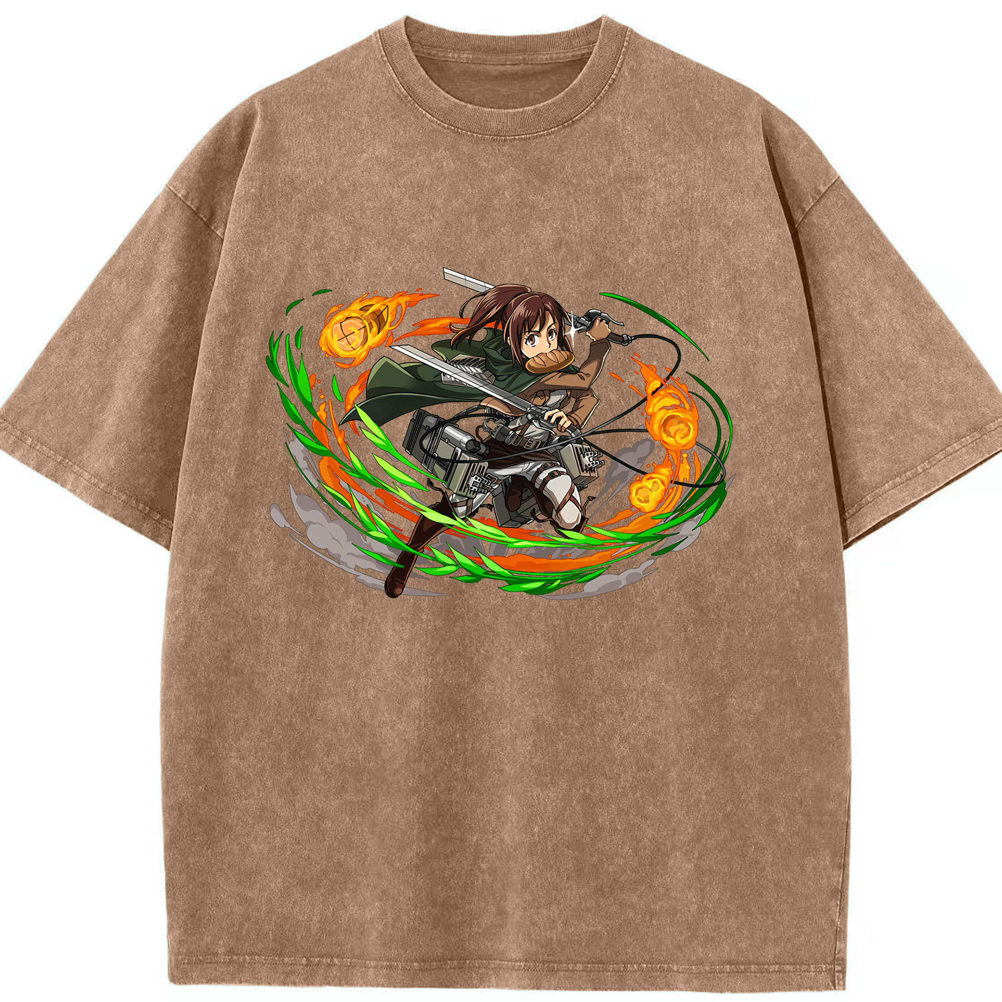 （画像用） 進撃の巨人 サシャ·ブラウス Attack on Titan Sasha Blaus 綿100% ヴィンテージ風 半袖Tシャツ（フロントプリント）